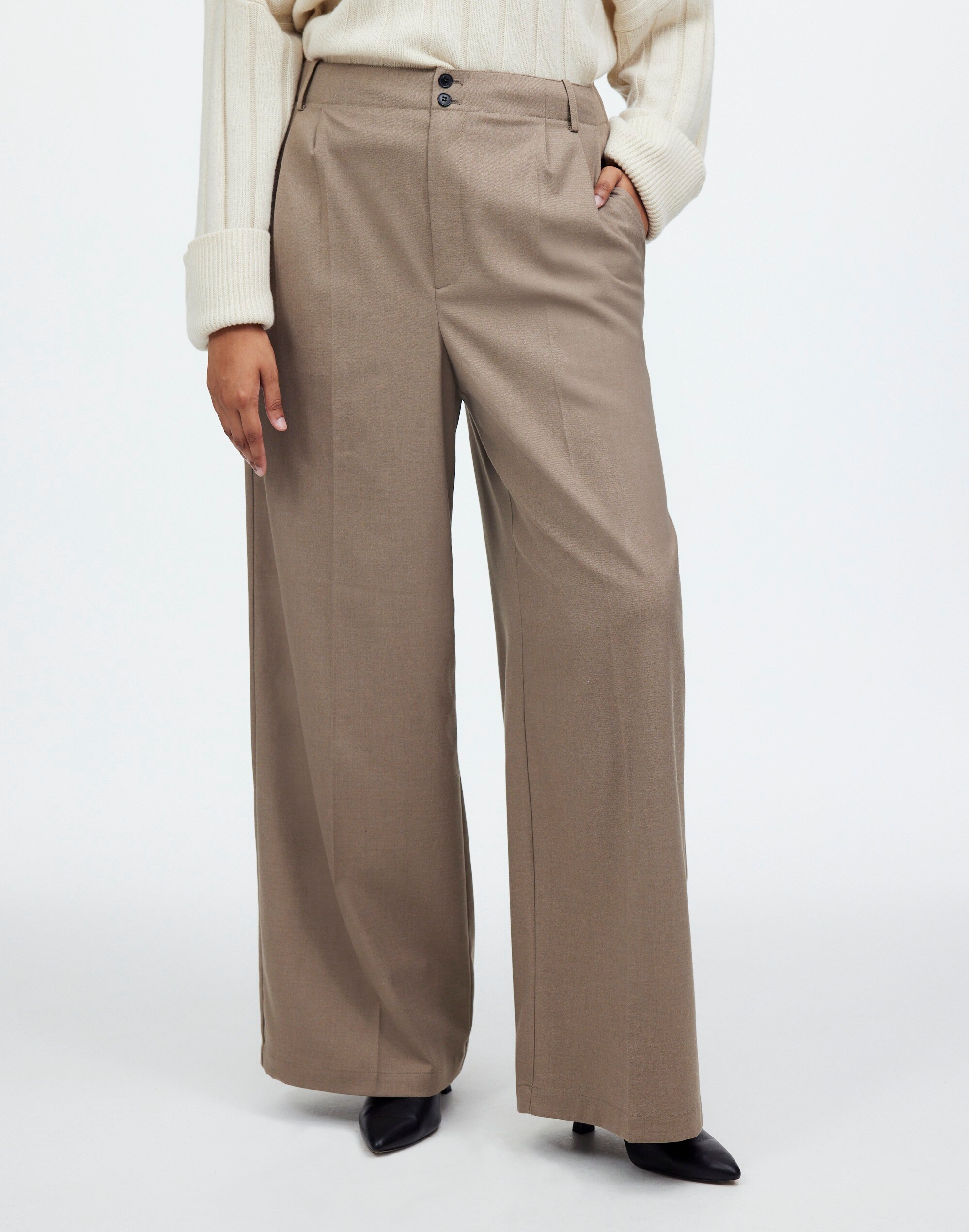 The Plus Harlow Wide-Leg Trouser in Brushed Twill | Madewell