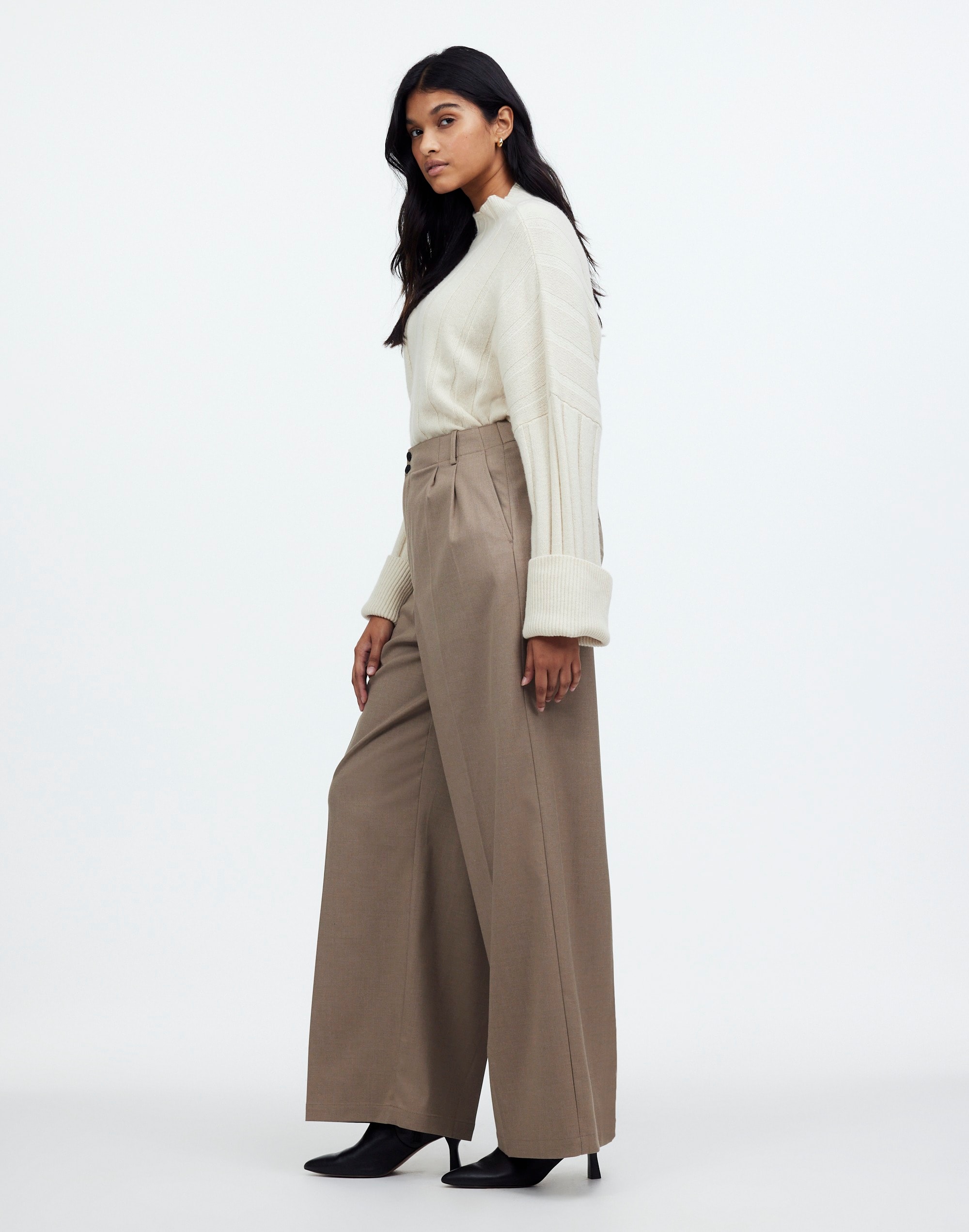 The Plus Harlow Wide-Leg Trouser in Brushed Twill | Madewell