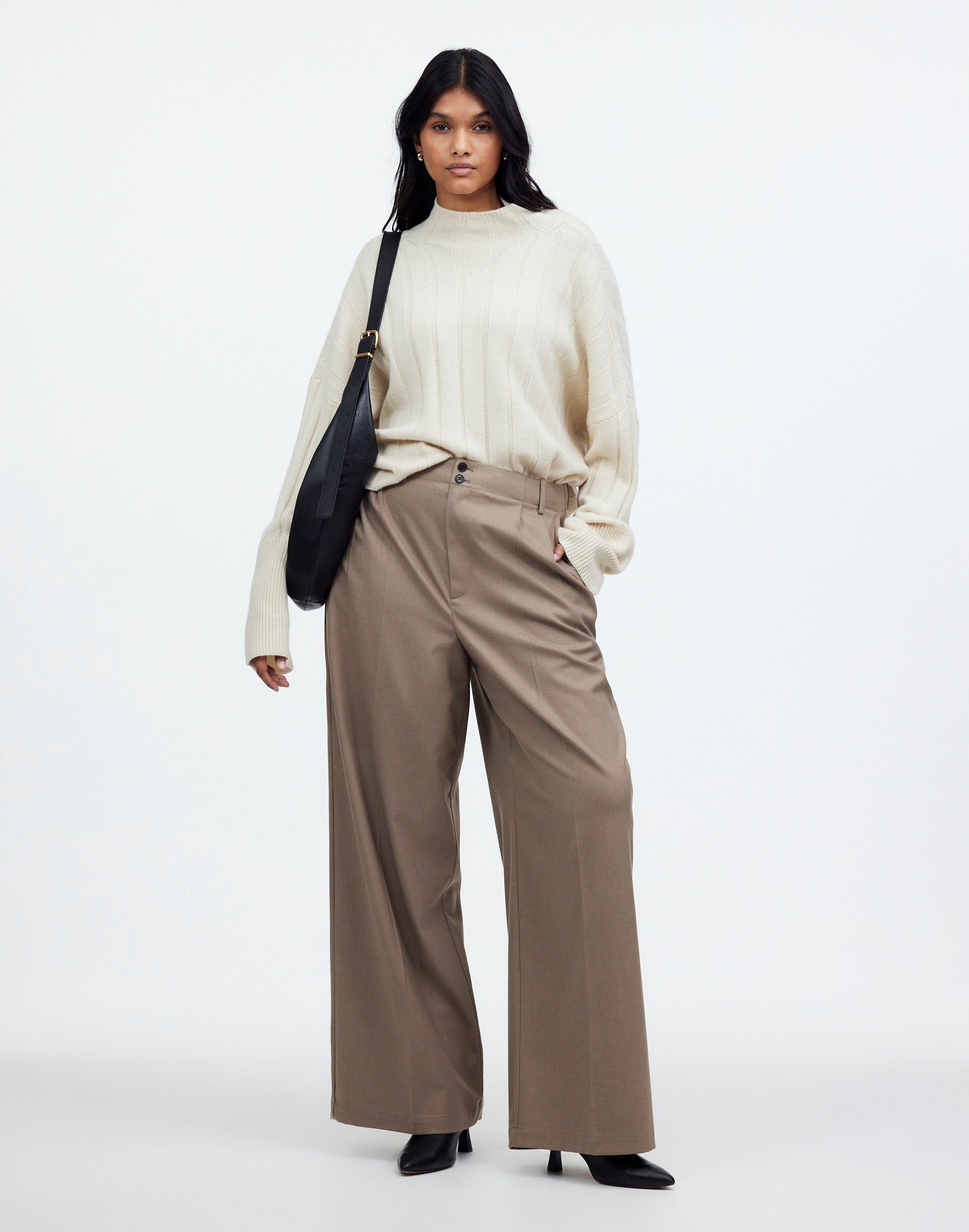 The Plus Harlow Wide-Leg Trouser in Brushed Twill | Madewell