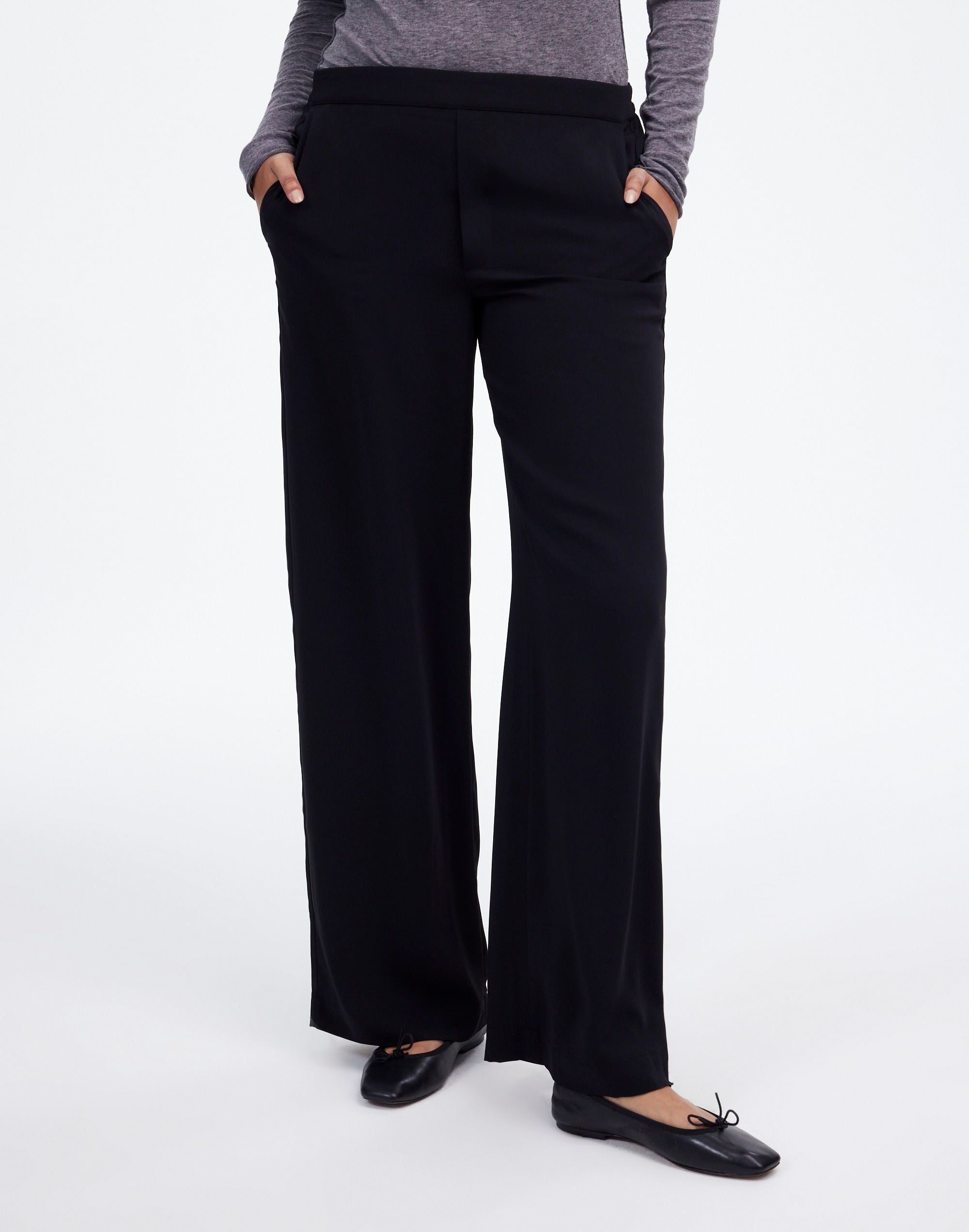 Pull-On Straight Pants Crepe | Madewell