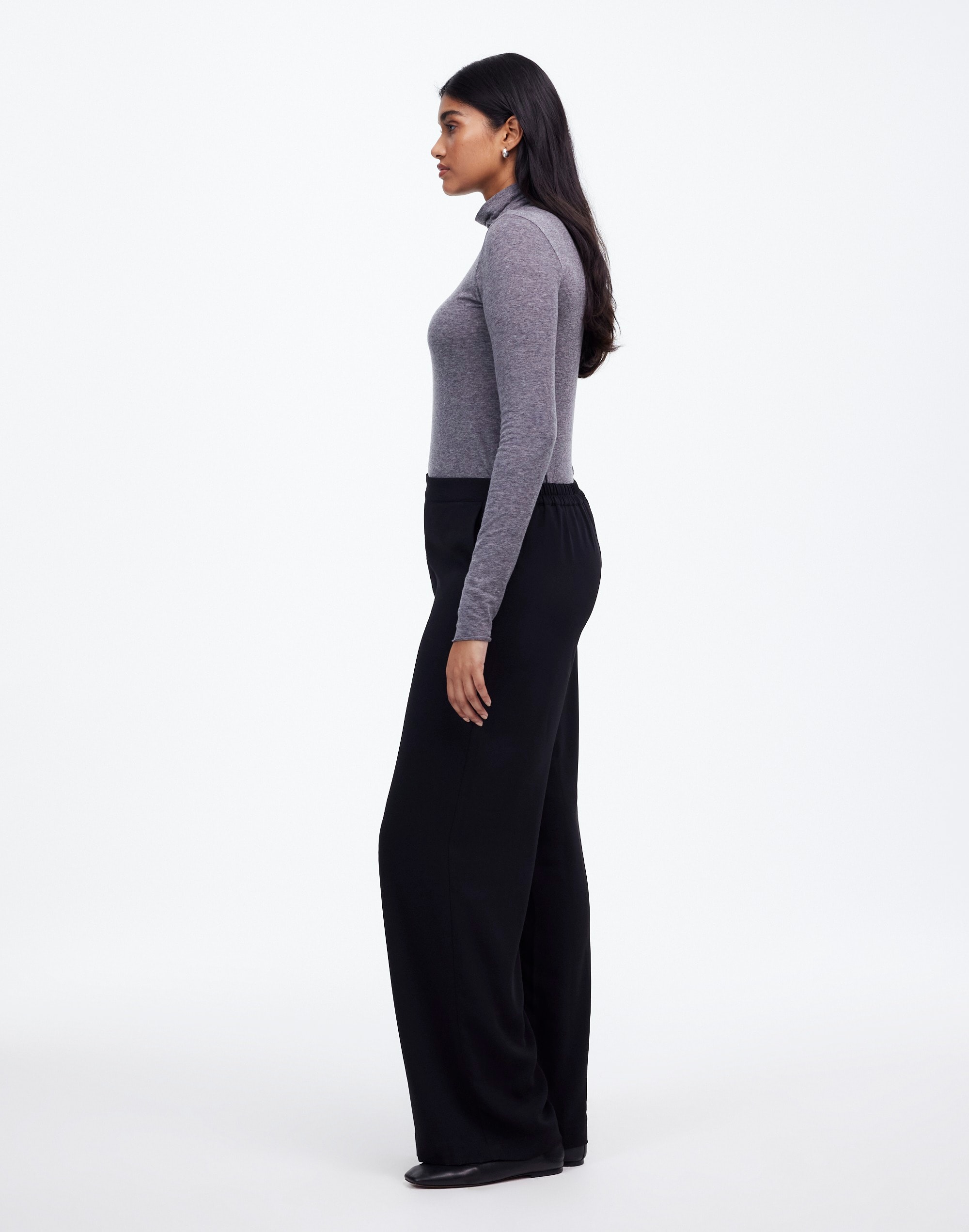 Pull-On Straight Pants Crepe | Madewell