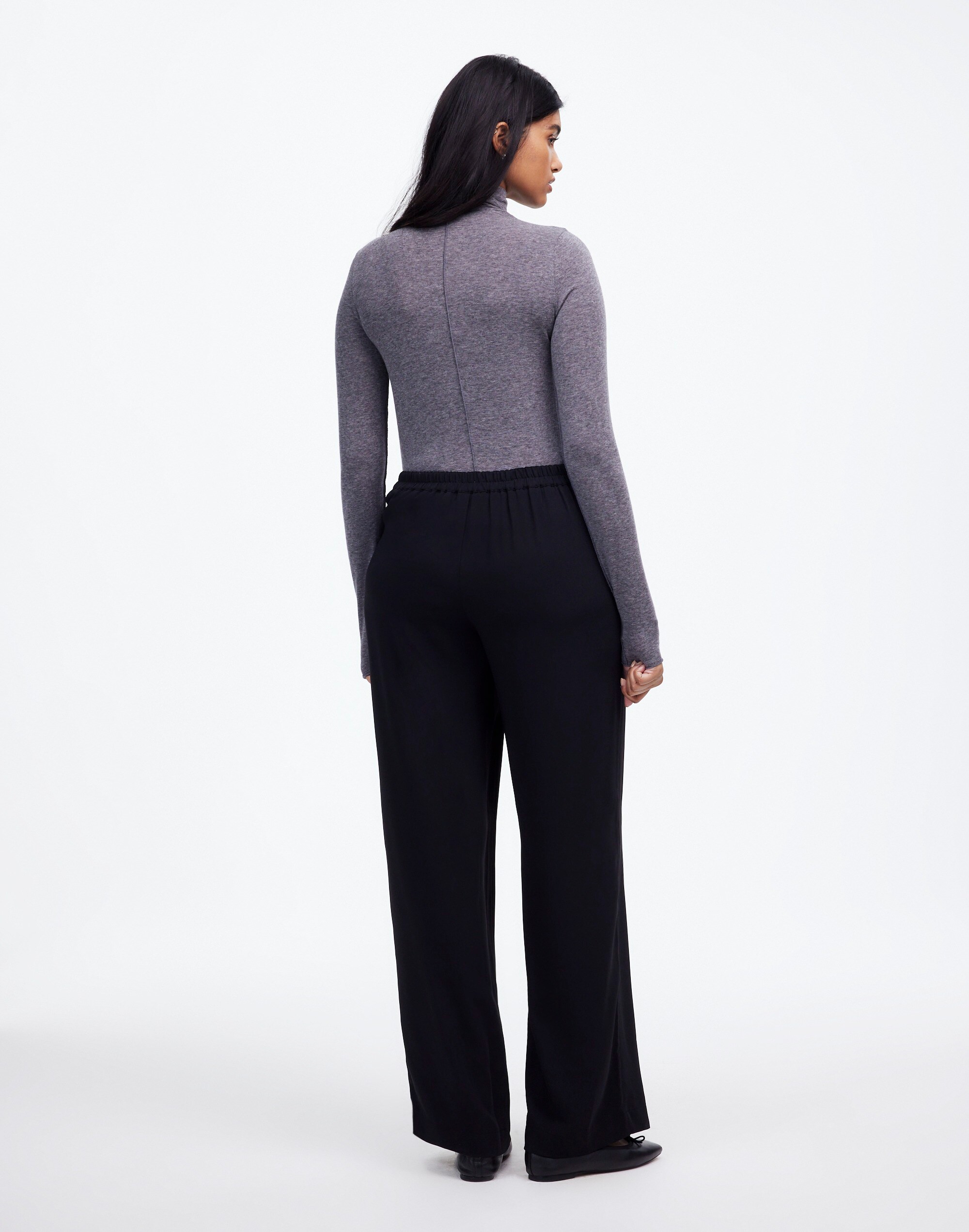 Pull-On Straight Pants Crepe | Madewell