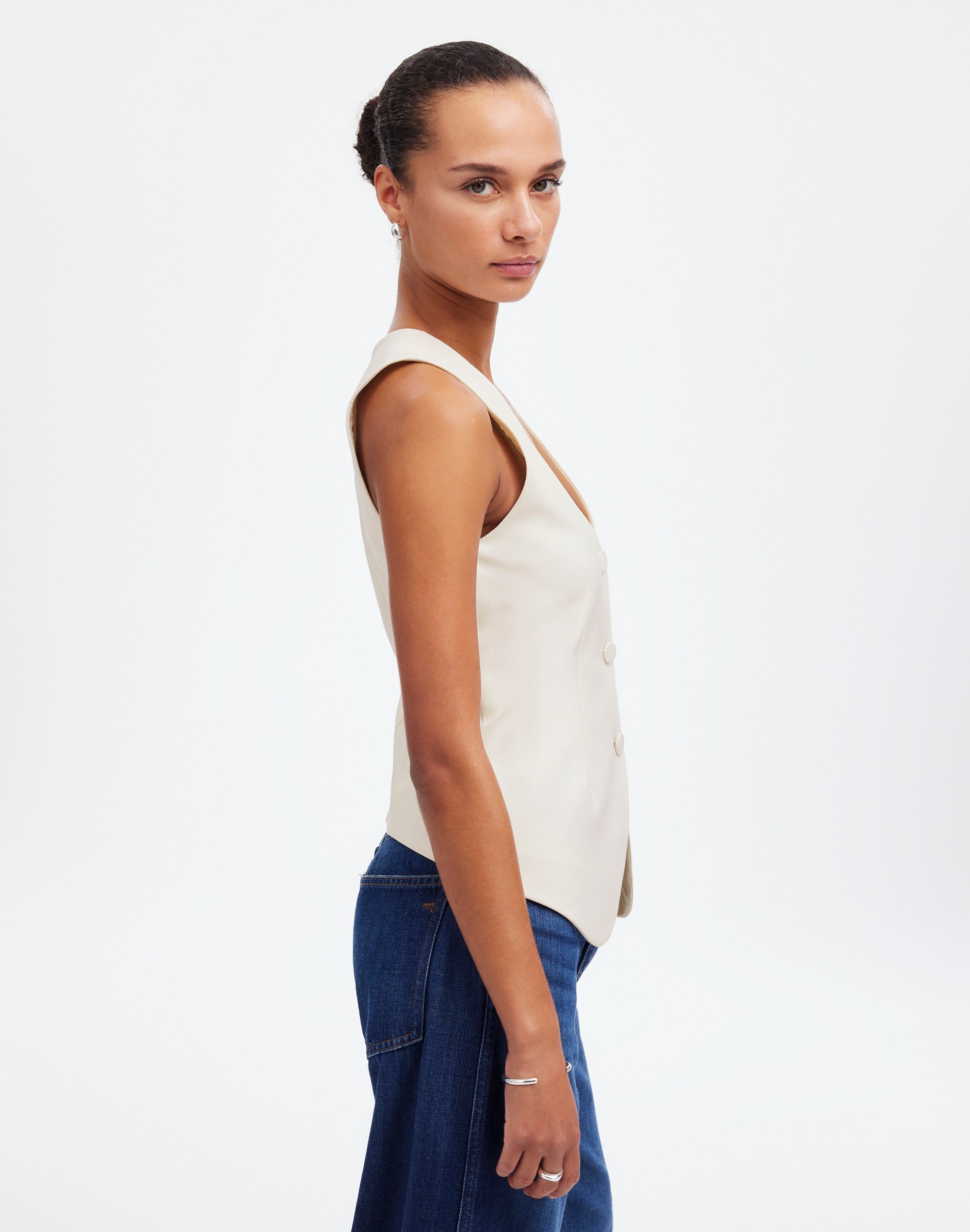 V-Neck Vest Wool Blend | Madewell