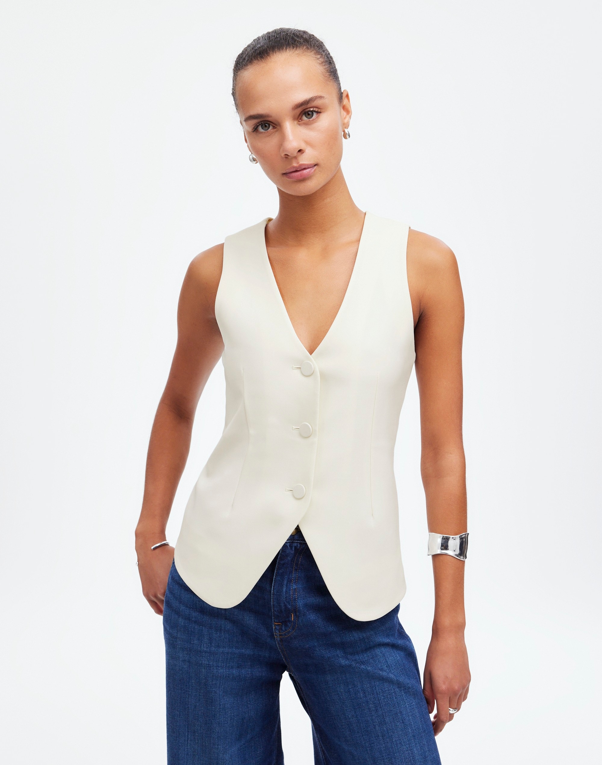 V-Neck Vest Wool Blend | Madewell