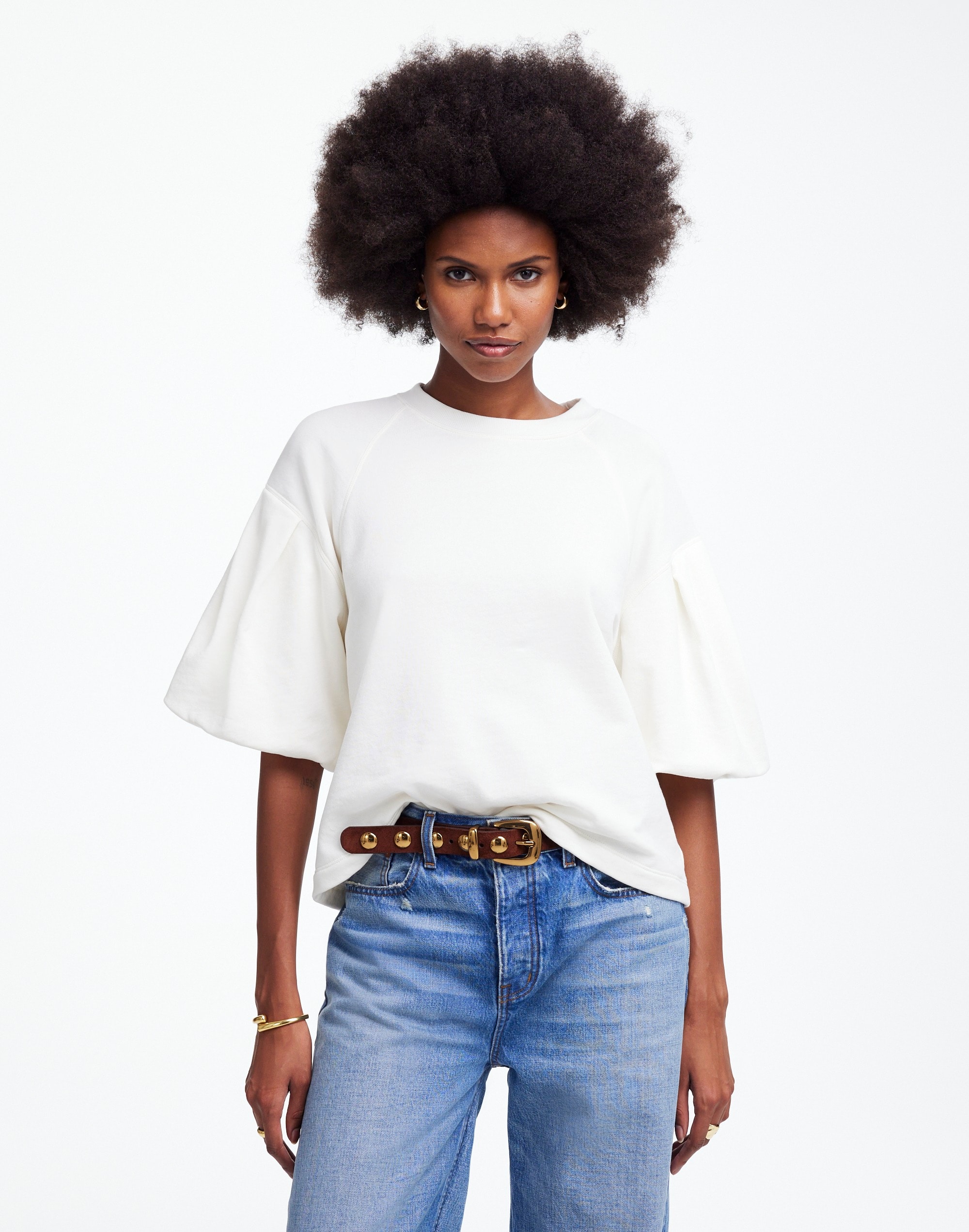 Puff-Sleeve Sweatshirt Tee | Madewell