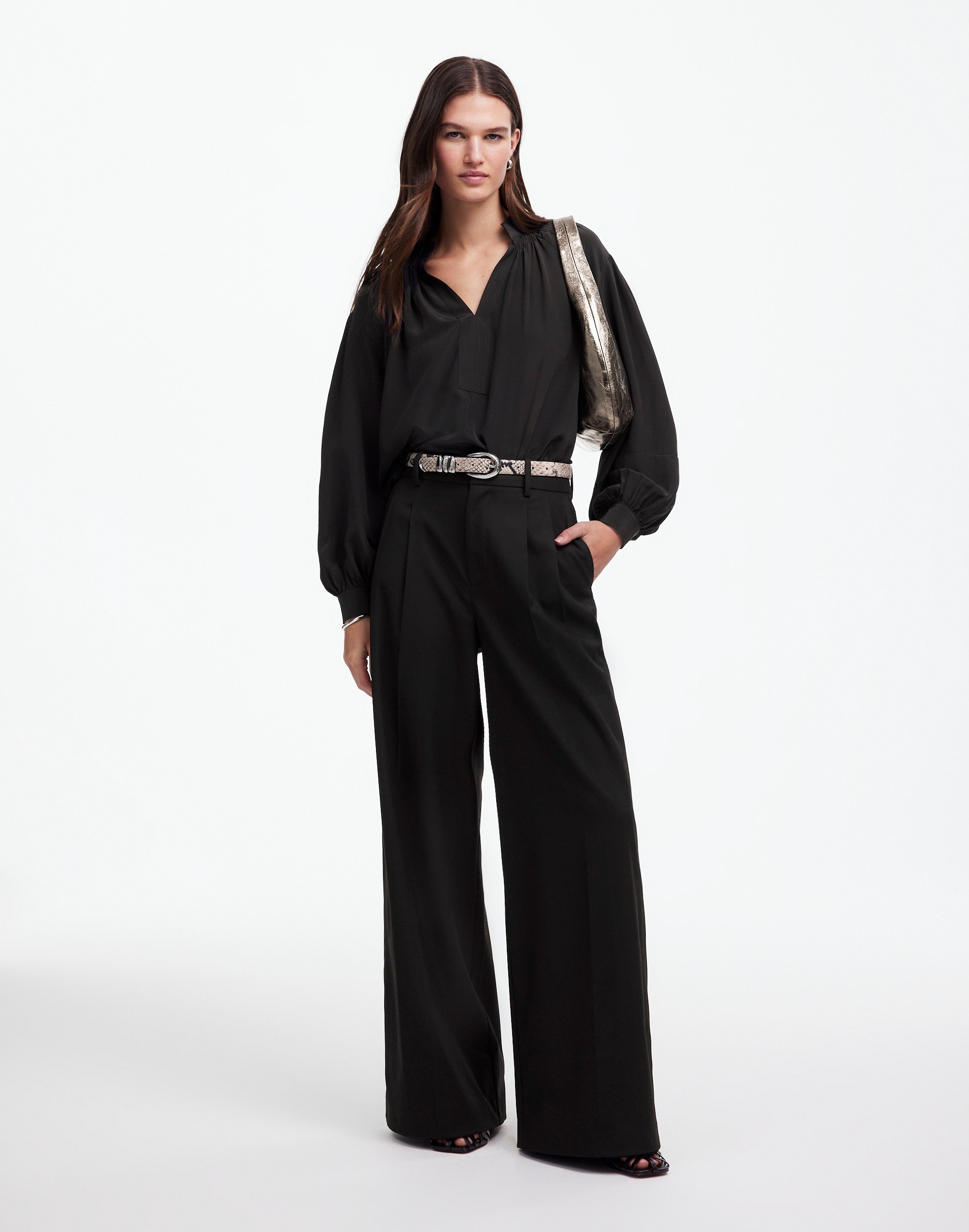 The Harlow Superwide-Leg Trouser Brushed Twill | Madewell