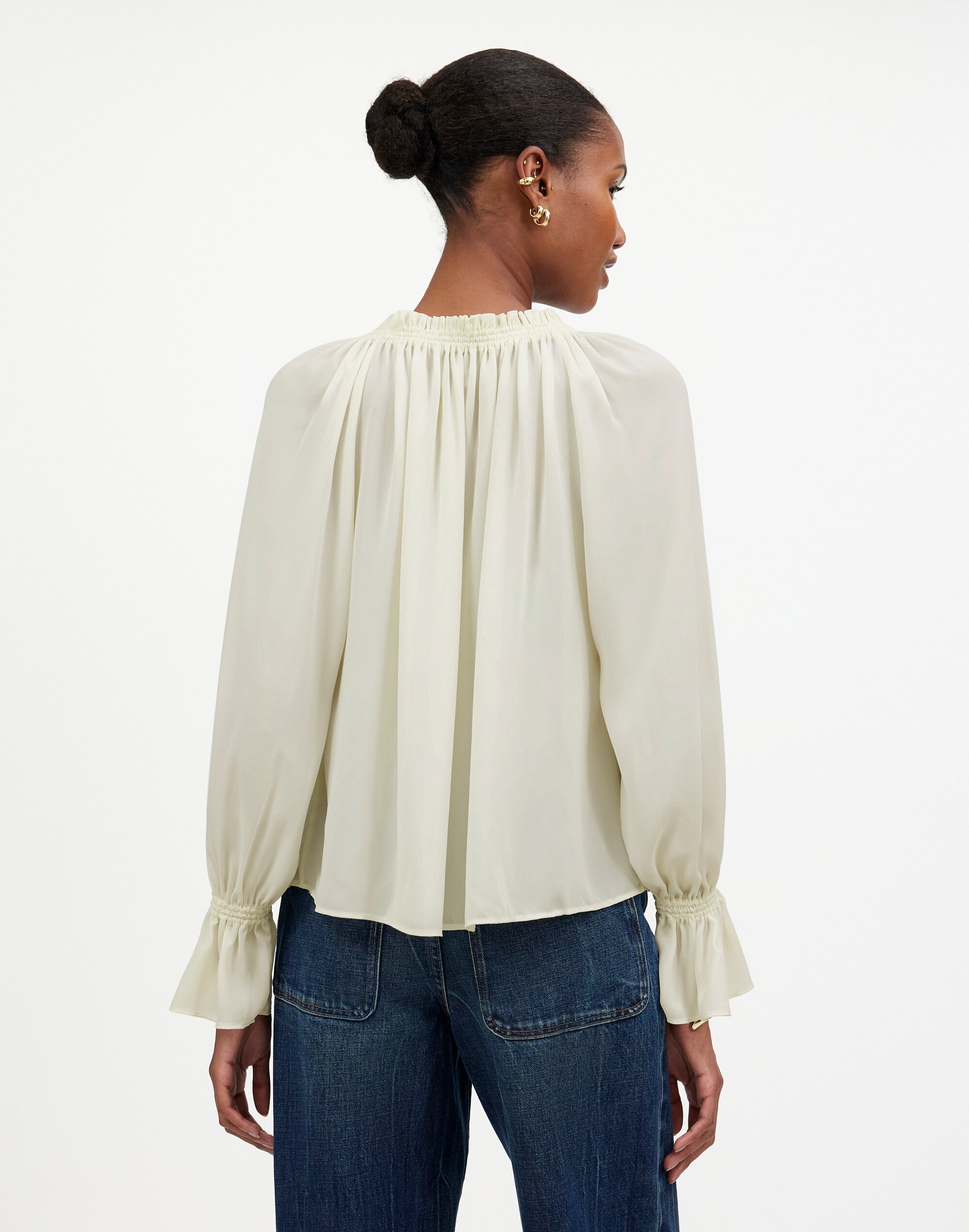 Long-Sleeve Tie-Neck Top | Madewell