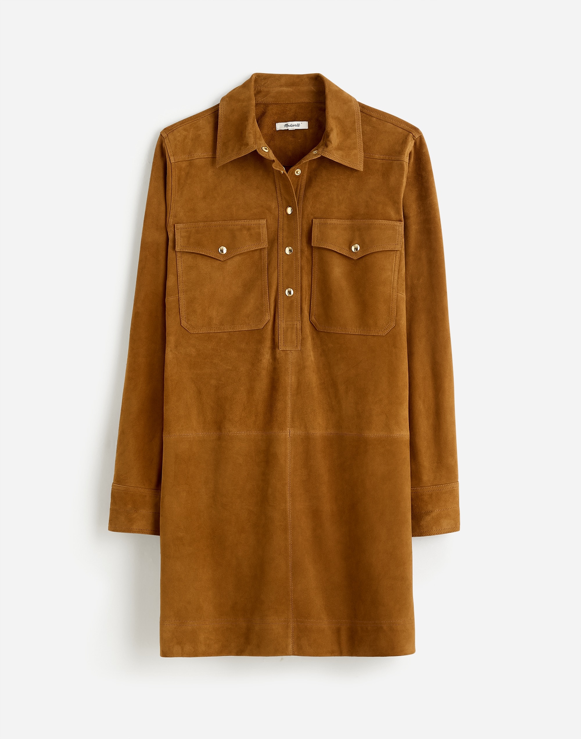 Button-Up Mini Shirtdress Suede | Madewell