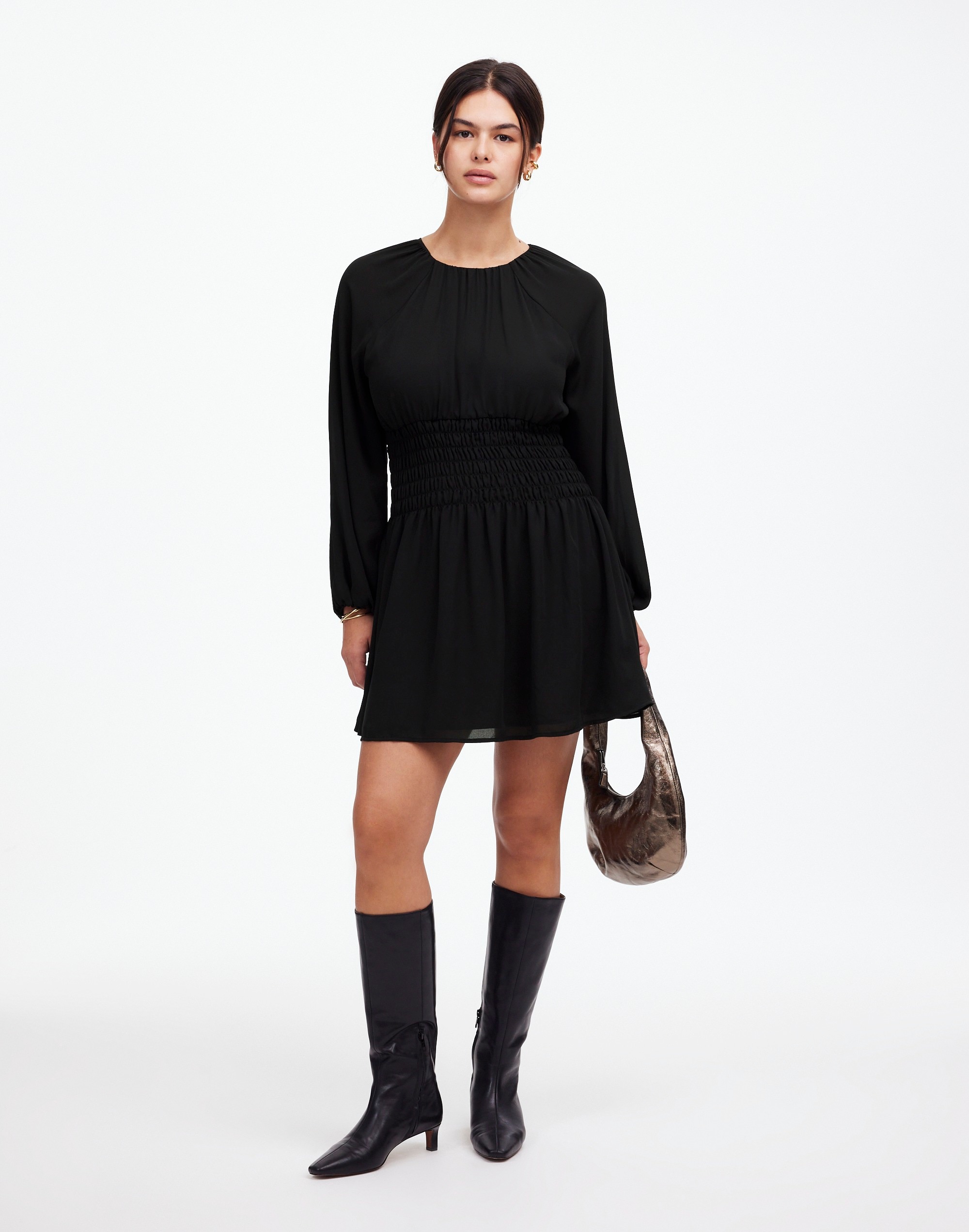 Bubble-Sleeve Smocked Mini Dress | Madewell