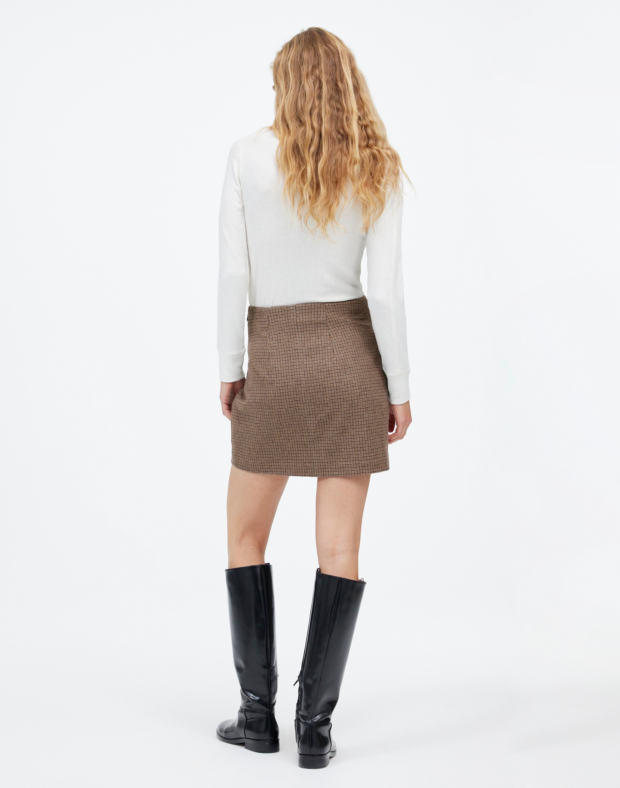 Wool-Blend Mini Skirt Check | Madewell