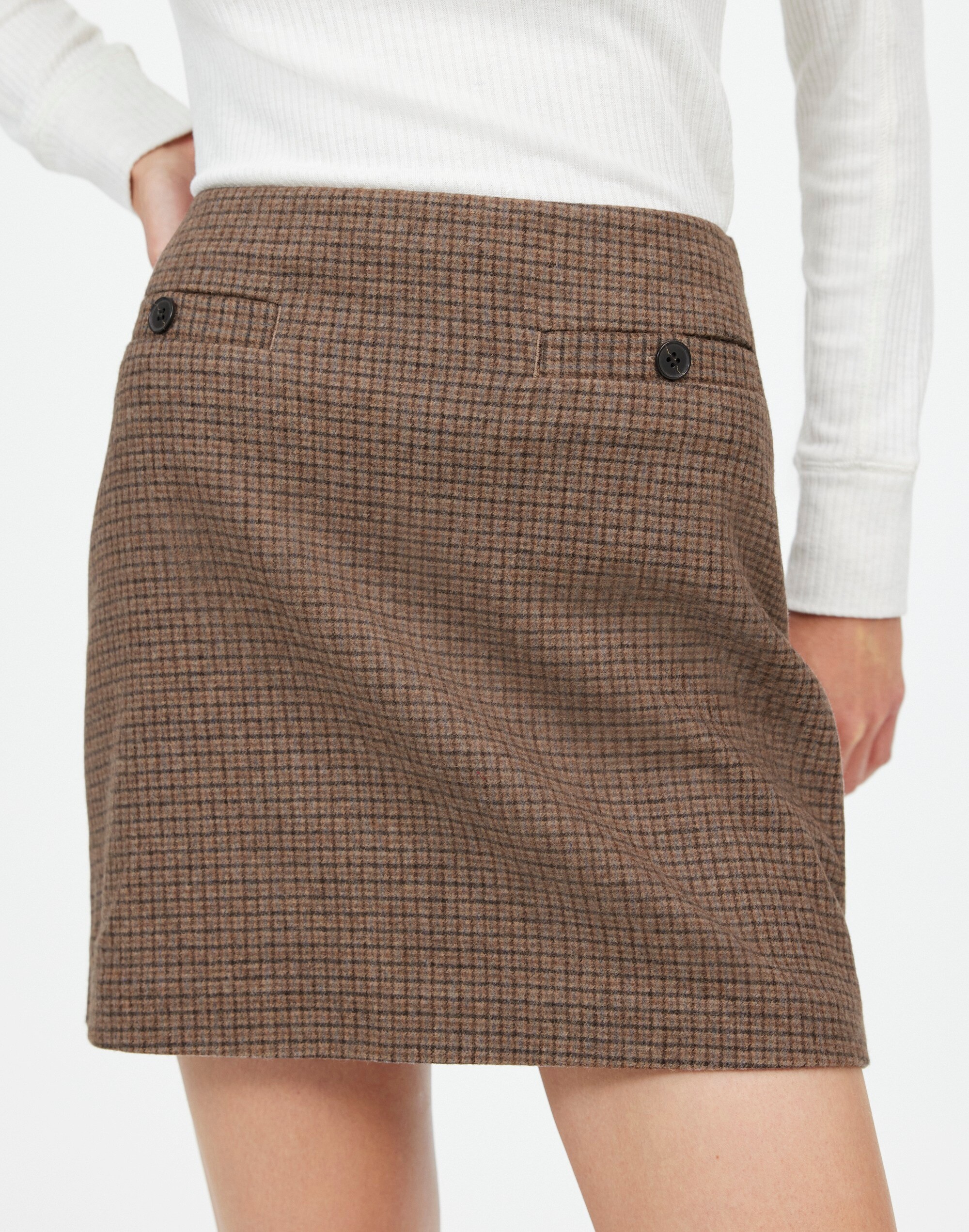 Wool-Blend Mini Skirt Check | Madewell