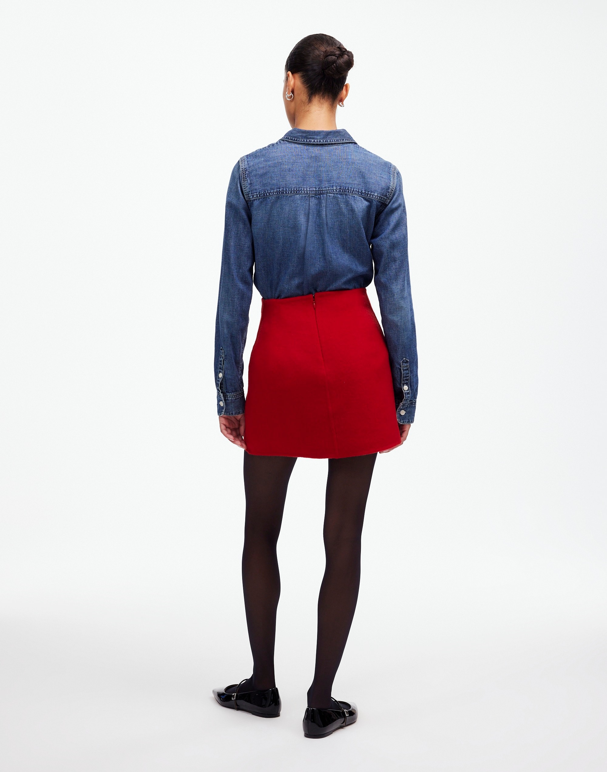 Double-Faced Mini Skirt Wool Blend | Madewell