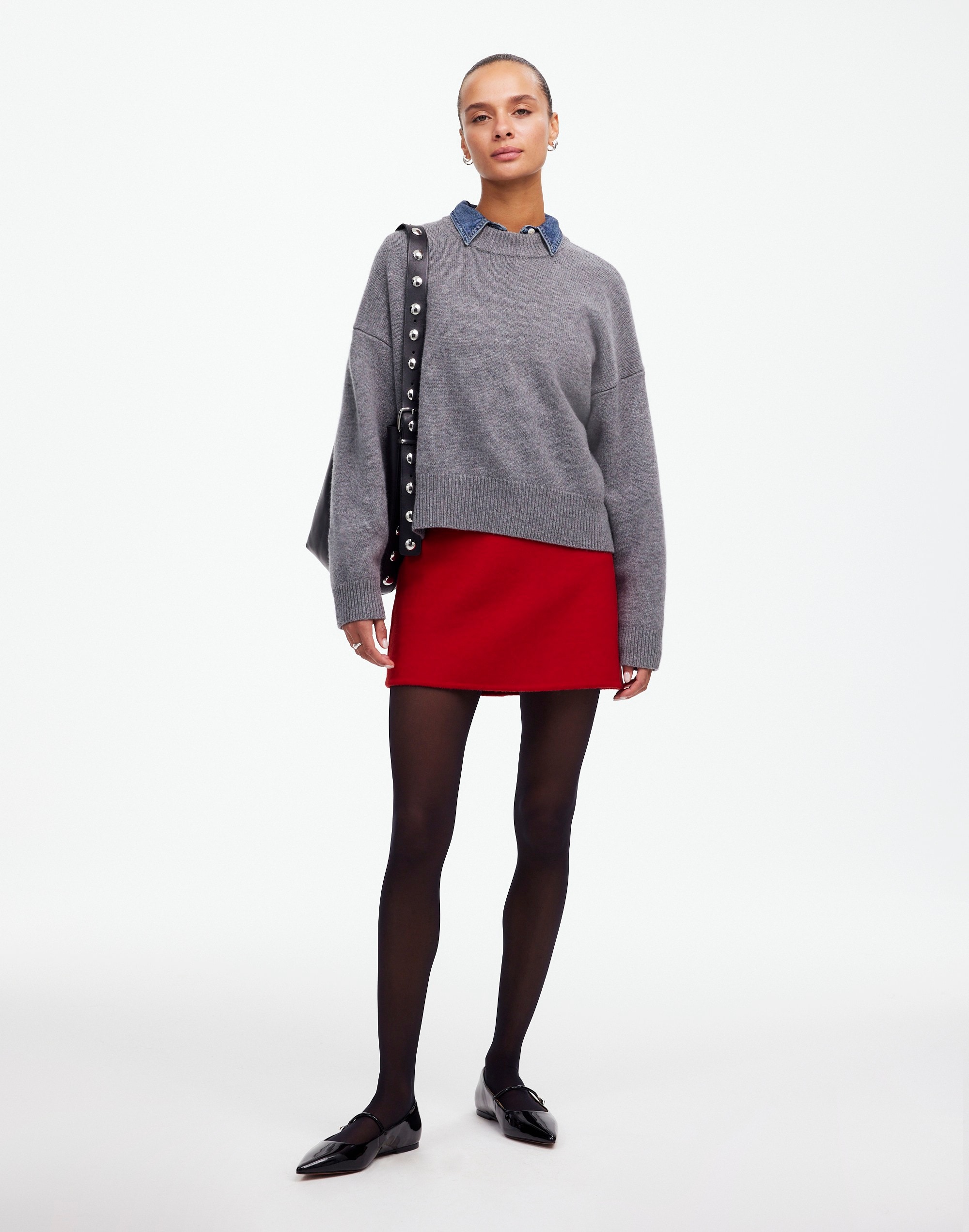 Double-Faced Mini Skirt Wool Blend | Madewell