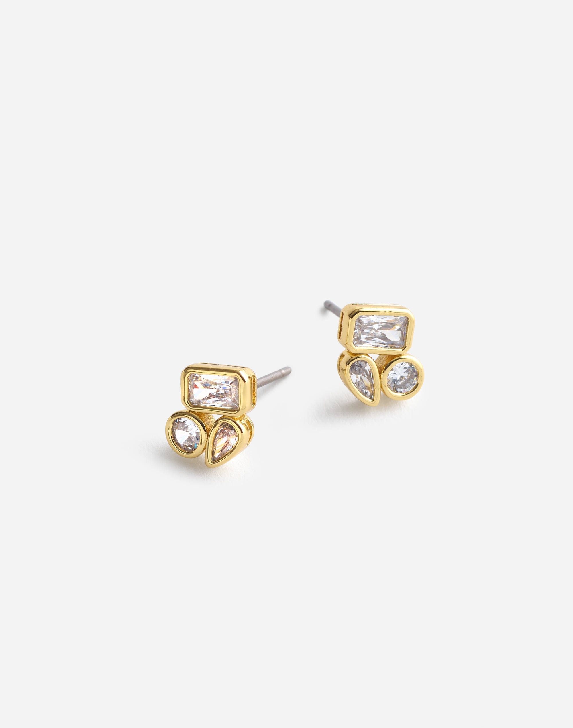 Mixed-Cut Crystal Cluster Stud Earrings | Madewell