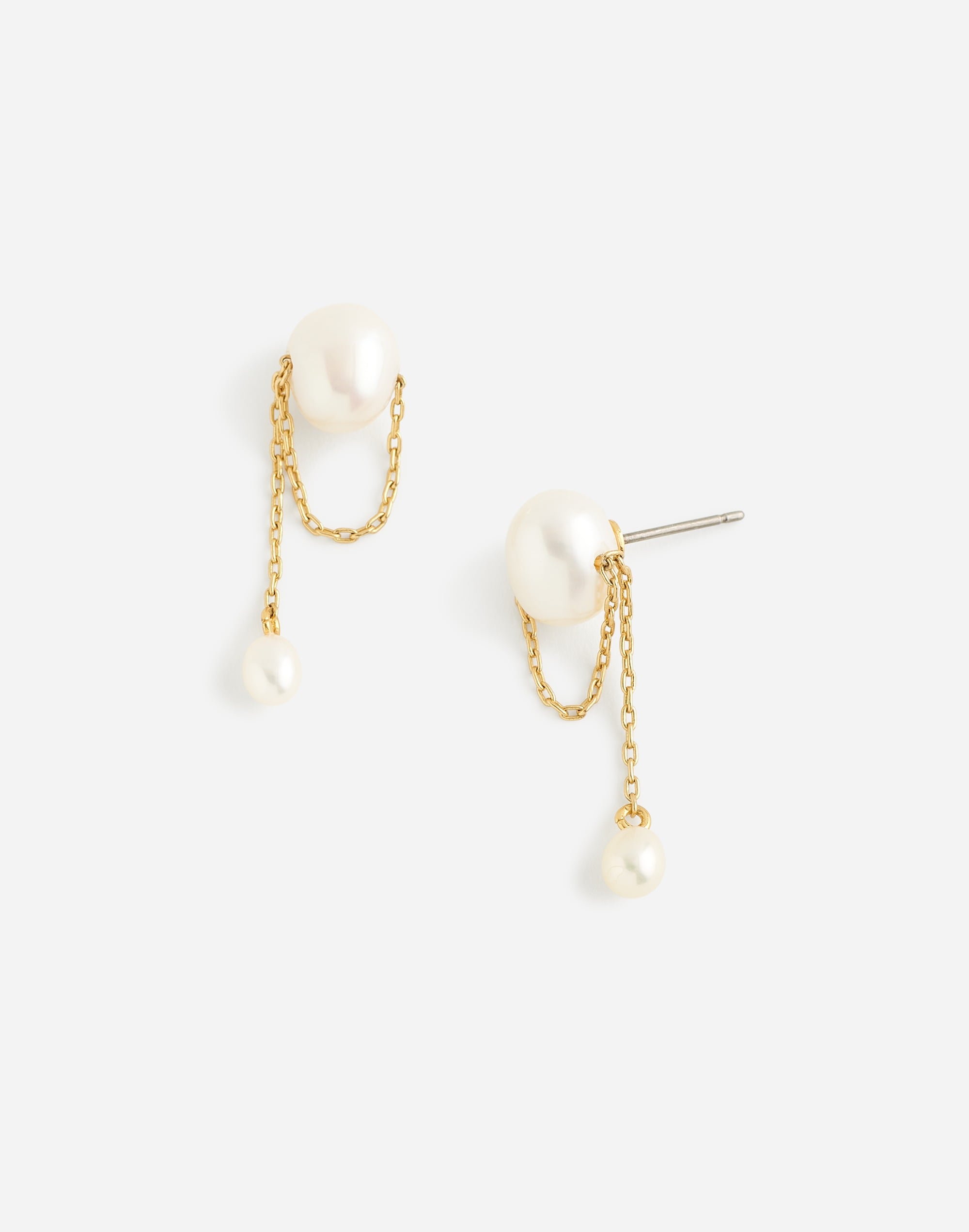 Freshwater Pearl Dangle Chain Stud Earrings | Madewell