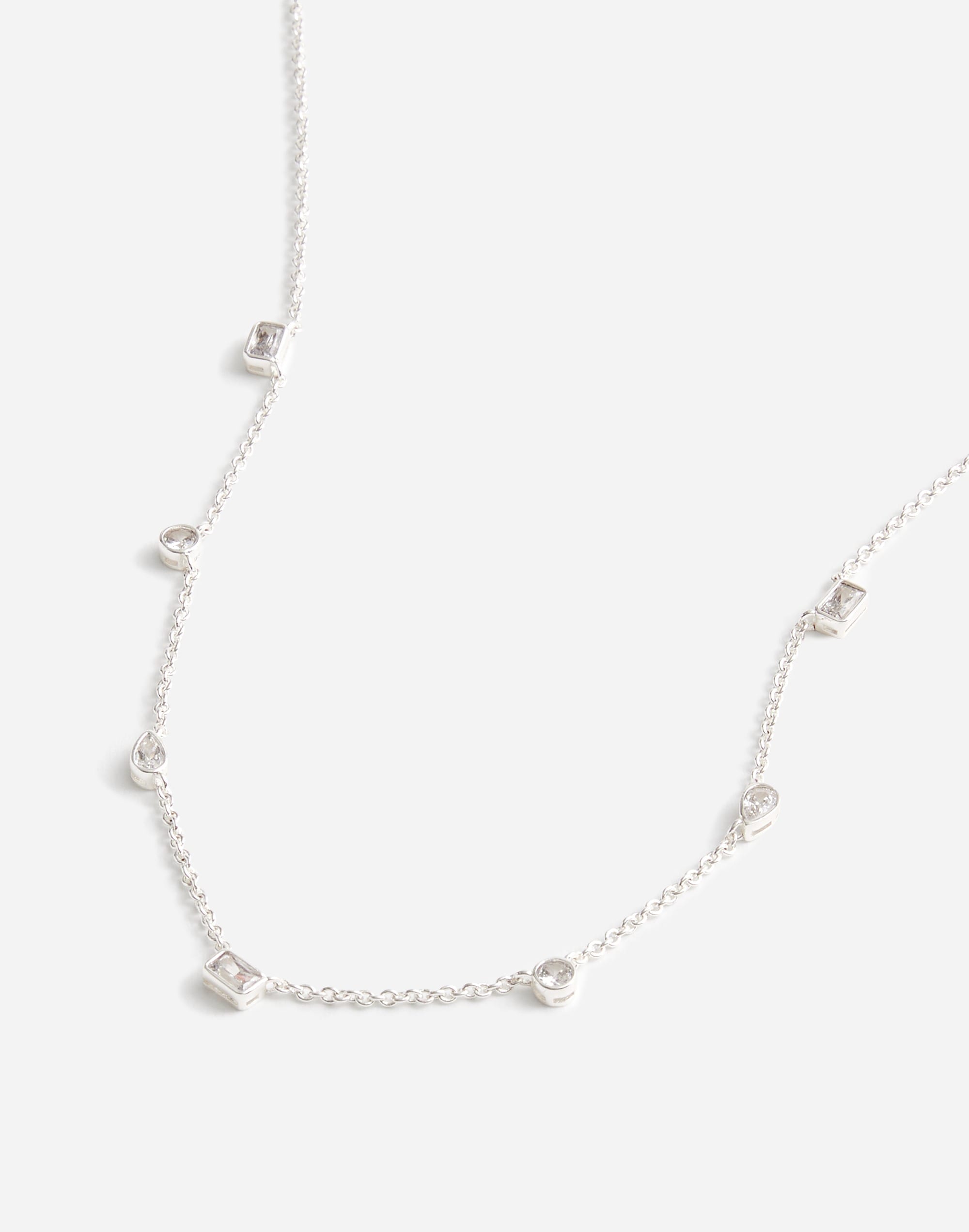 Mixed-Cut Crystal Station Necklace | Madewell