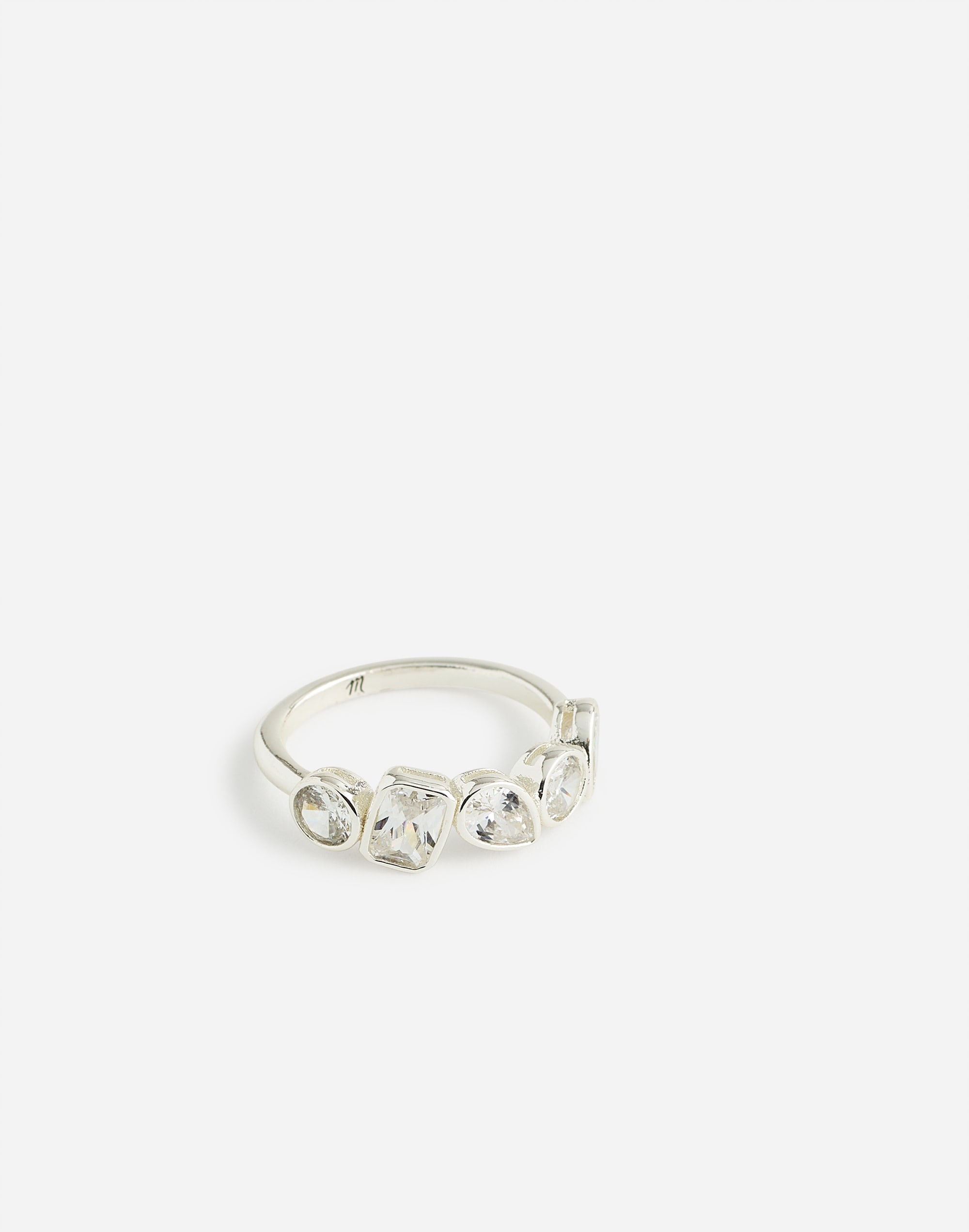 Mixed-Cut Crystal Cluster Half Eternity Ring | Madewell