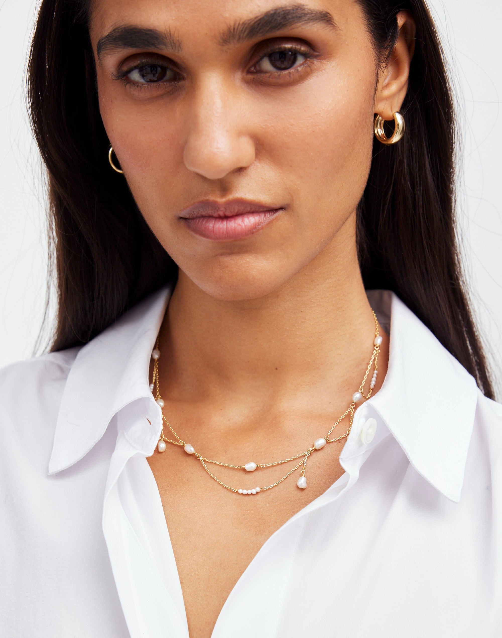 Freshwater Pearl Dangle Chain Choker Necklace | Madewell