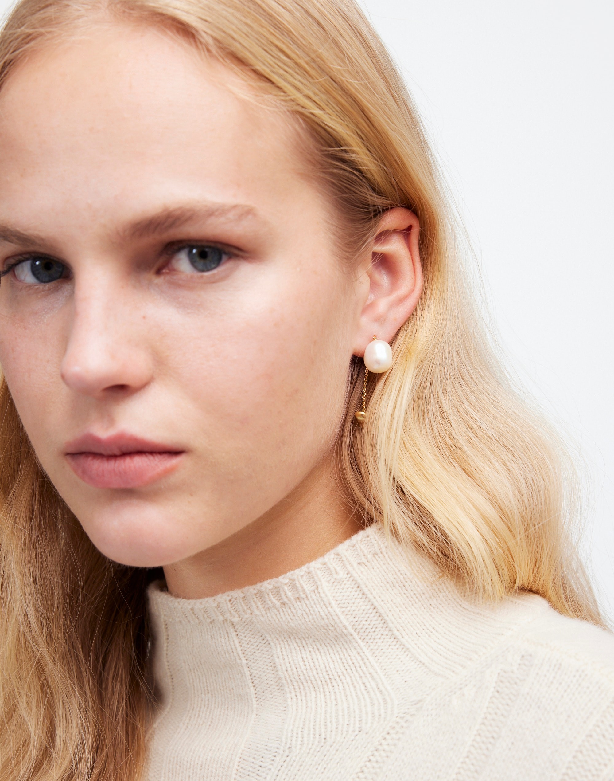 Freshwater Pearl Organic Stud Threader Earrings | Madewell