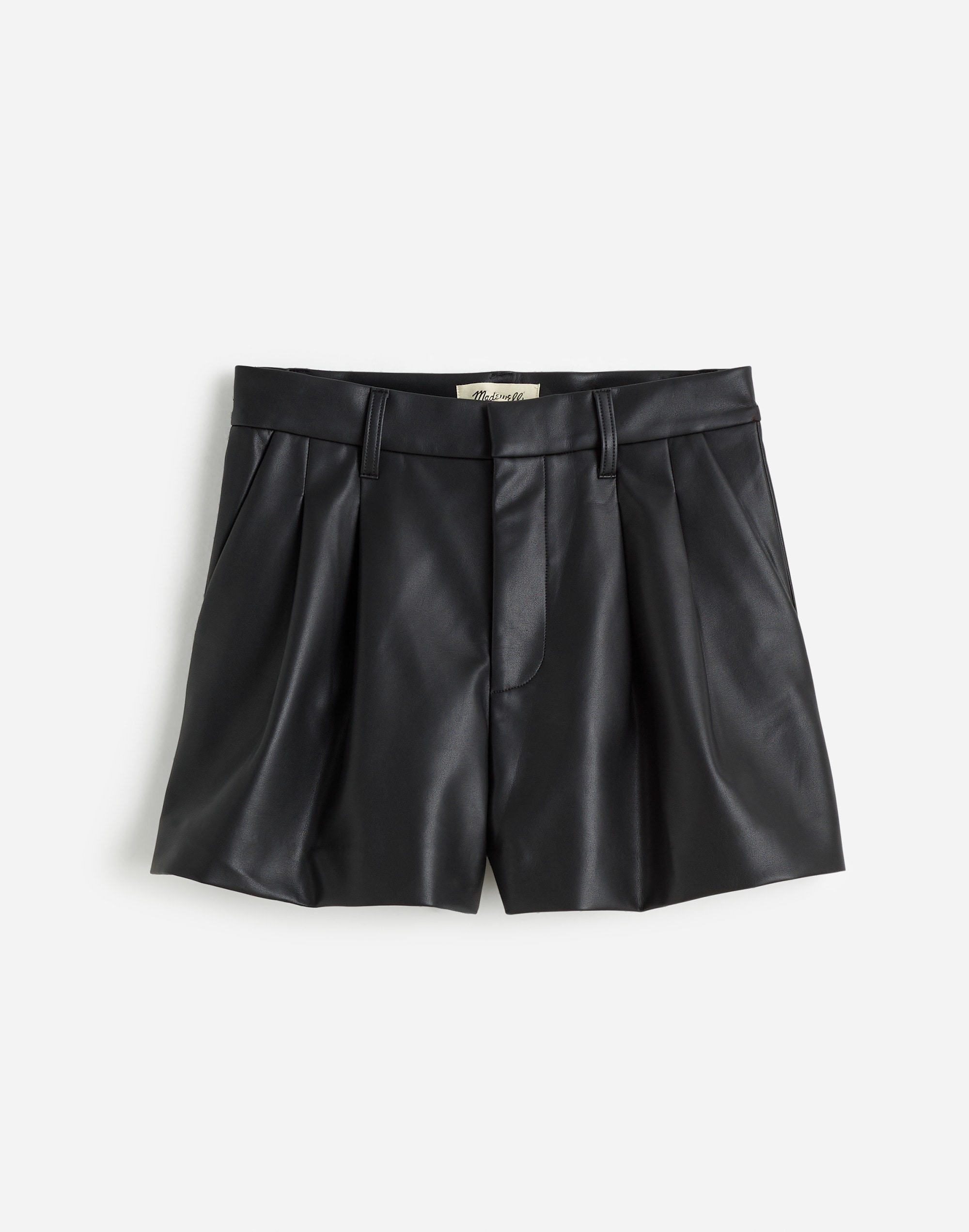 Easy Pleated Trouser Shorts Faux Leather | Madewell