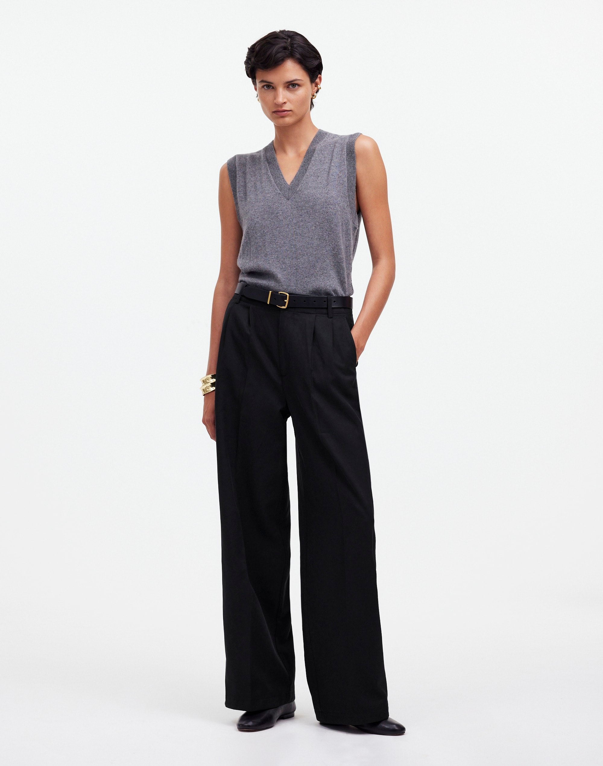 The Harlow Wide-Leg Pant Drapey Twill | Madewell