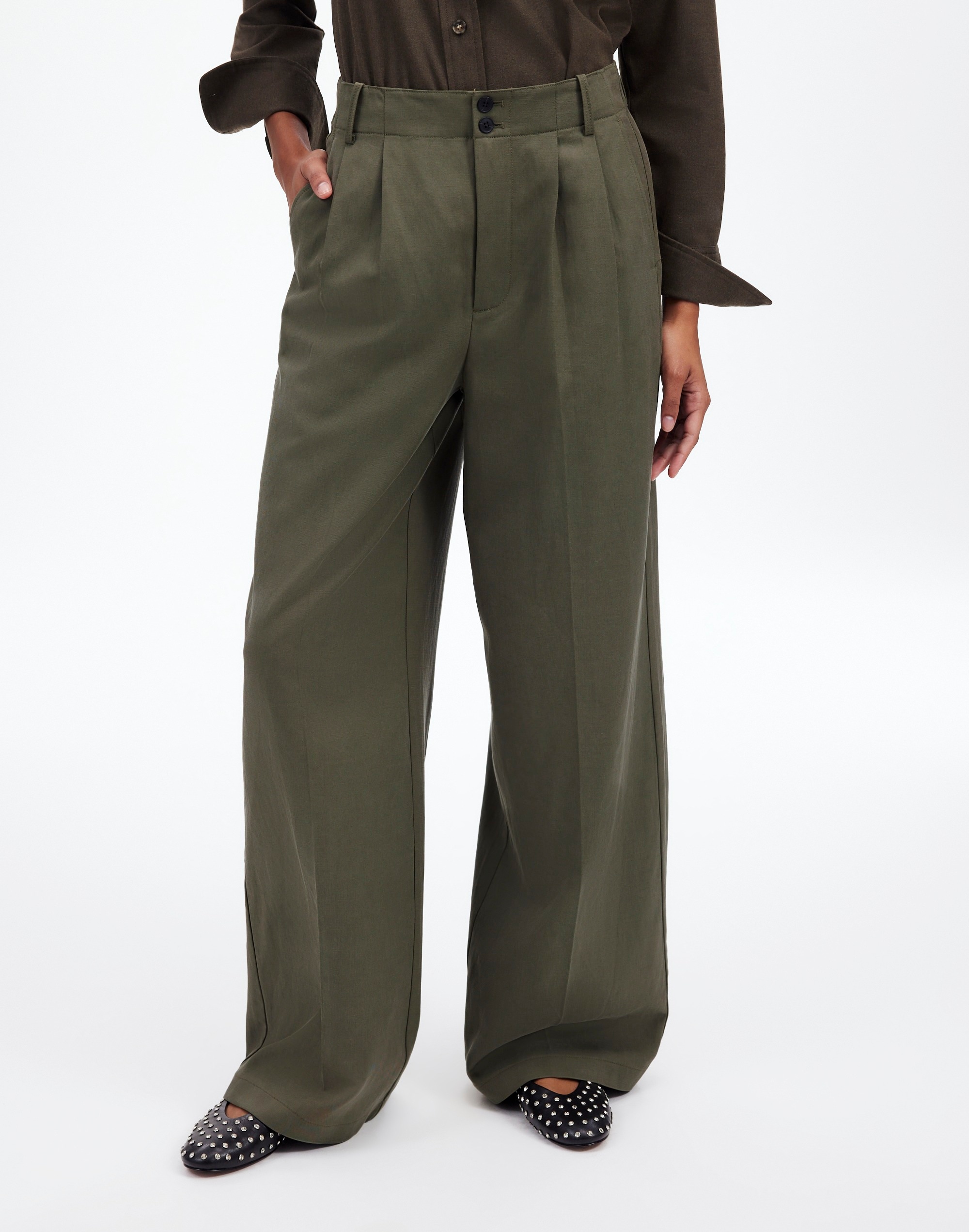 The Harlow Wide-Leg Pant Drapey Twill | Madewell