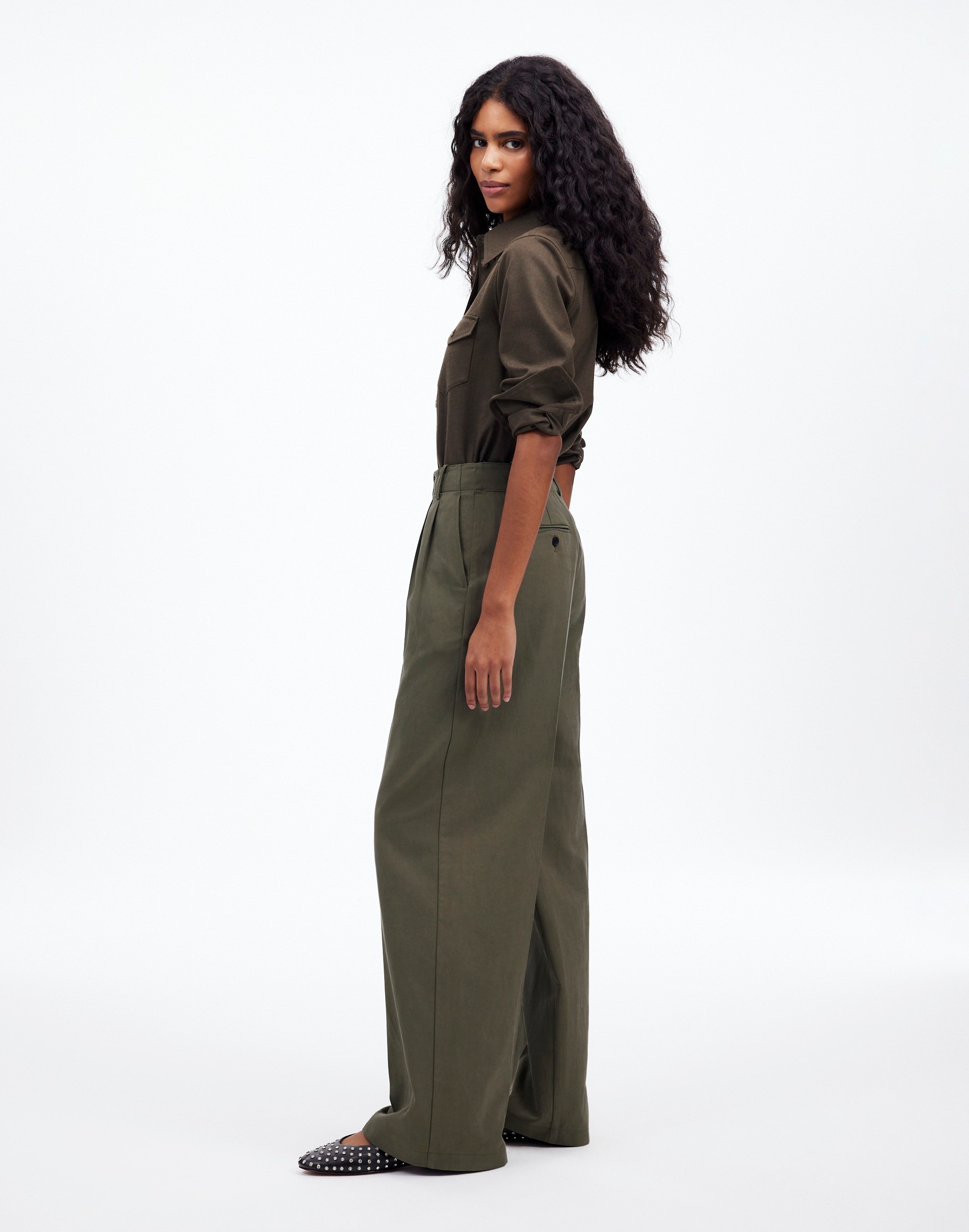 The Harlow Wide-Leg Pant Drapey Twill | Madewell