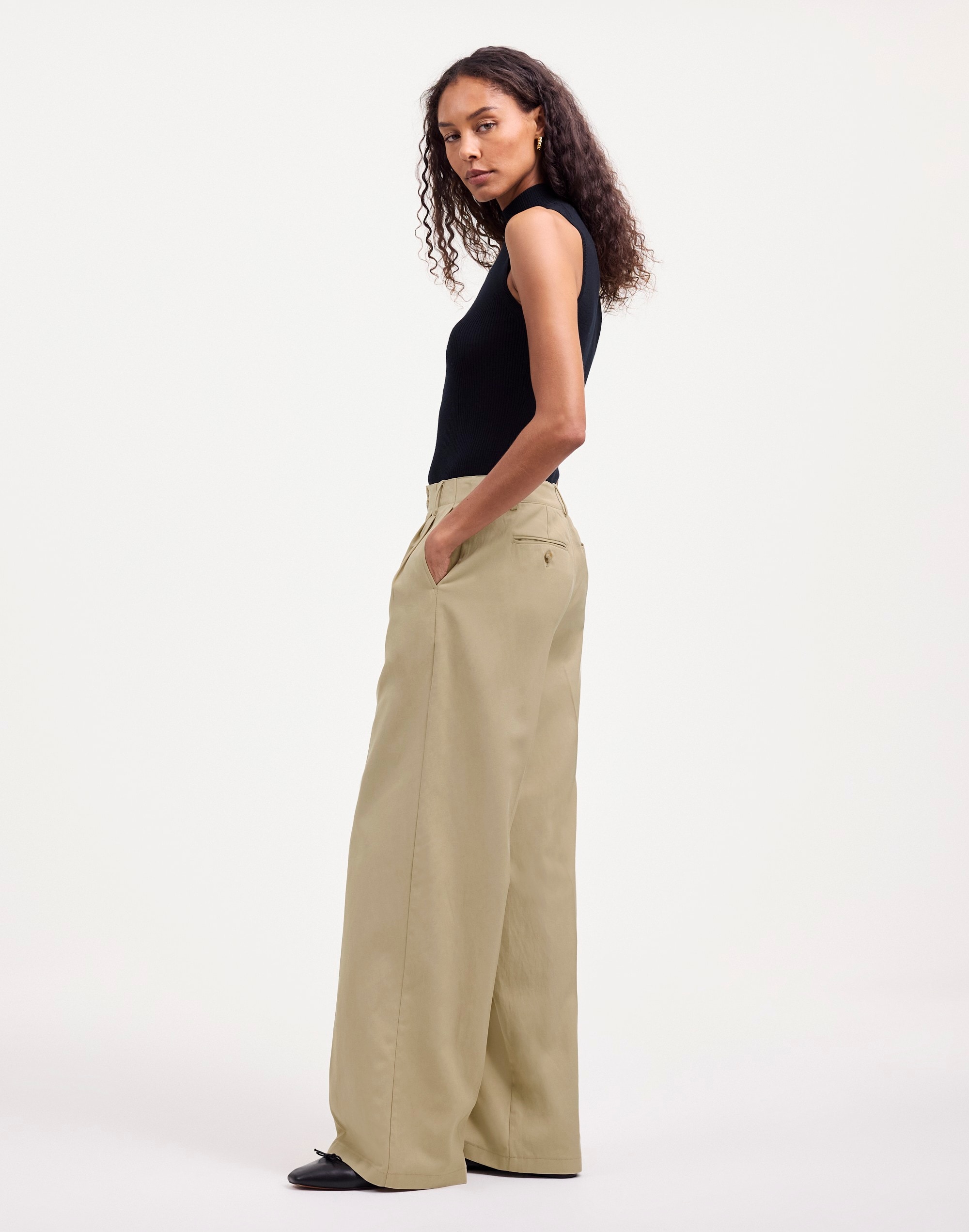 The Tall Harlow Wide-Leg Pant Drapey Twill | Madewell