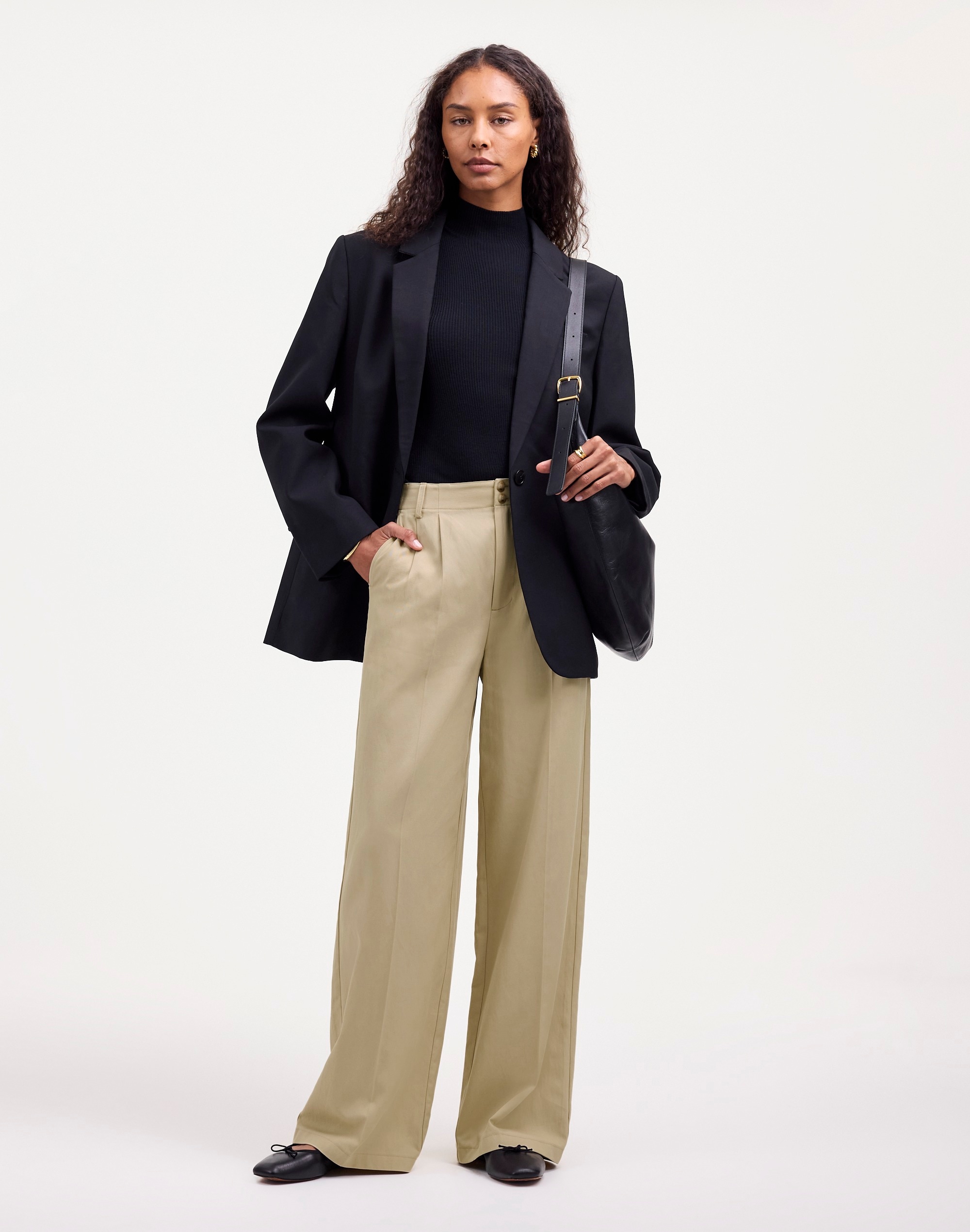 The Petite Harlow Wide-Leg Pant Drapey Twill | Madewell