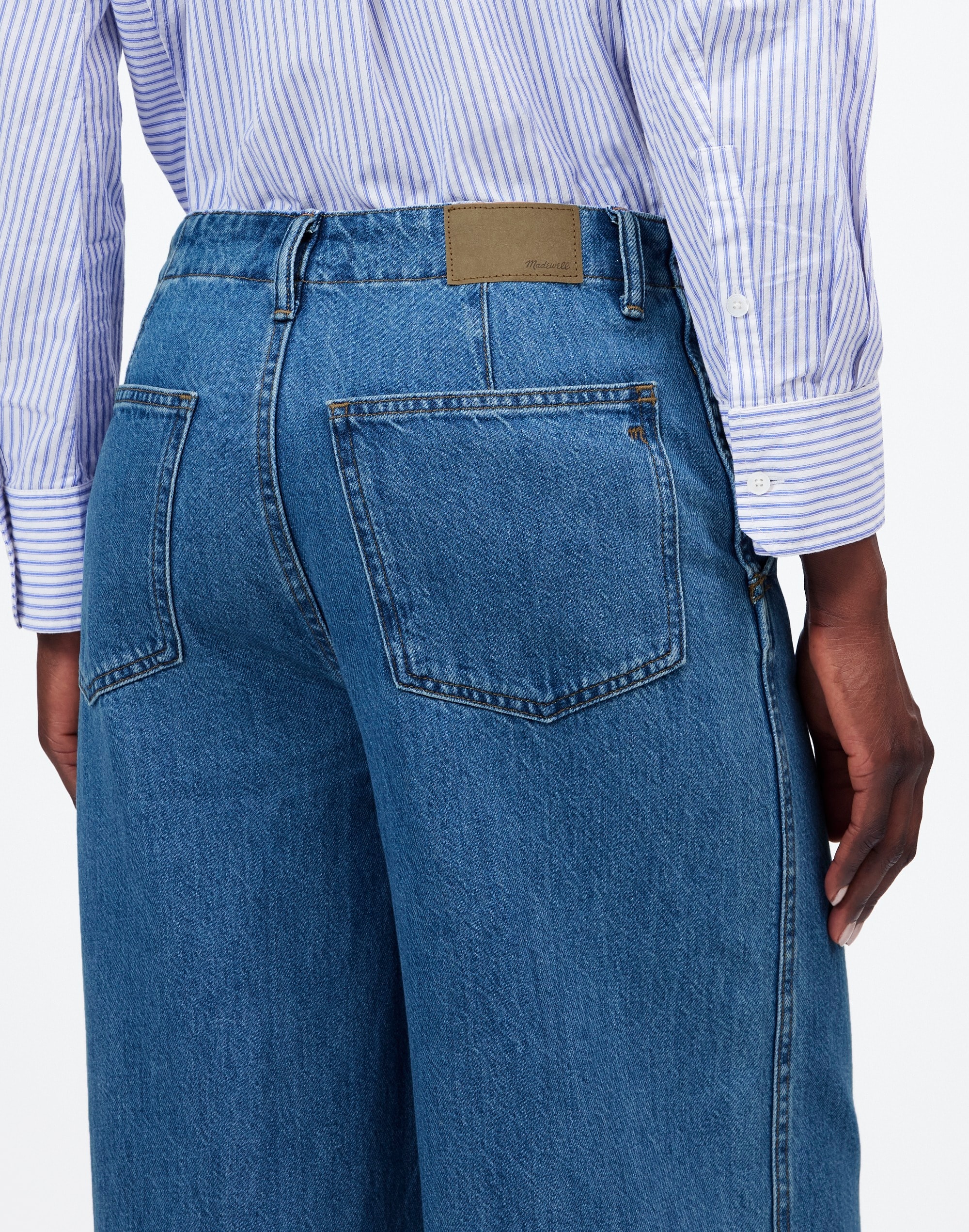 Petite Wide Sweep Denim Trousers Java Wash: Airy Edition | Madewell