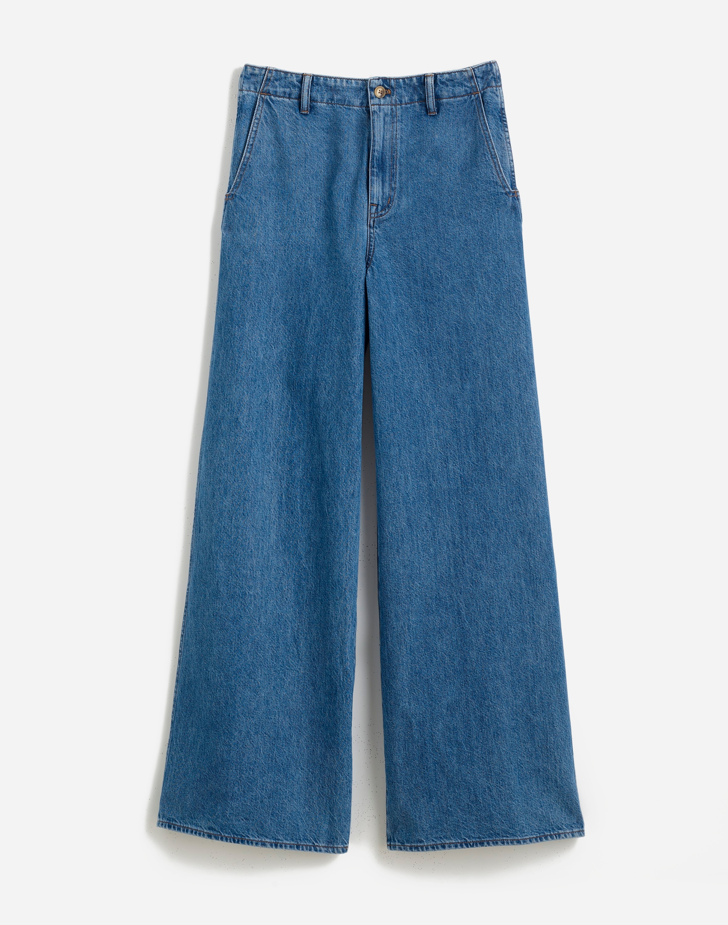 Petite Wide Sweep Denim Trousers Java Wash: Airy Edition | Madewell