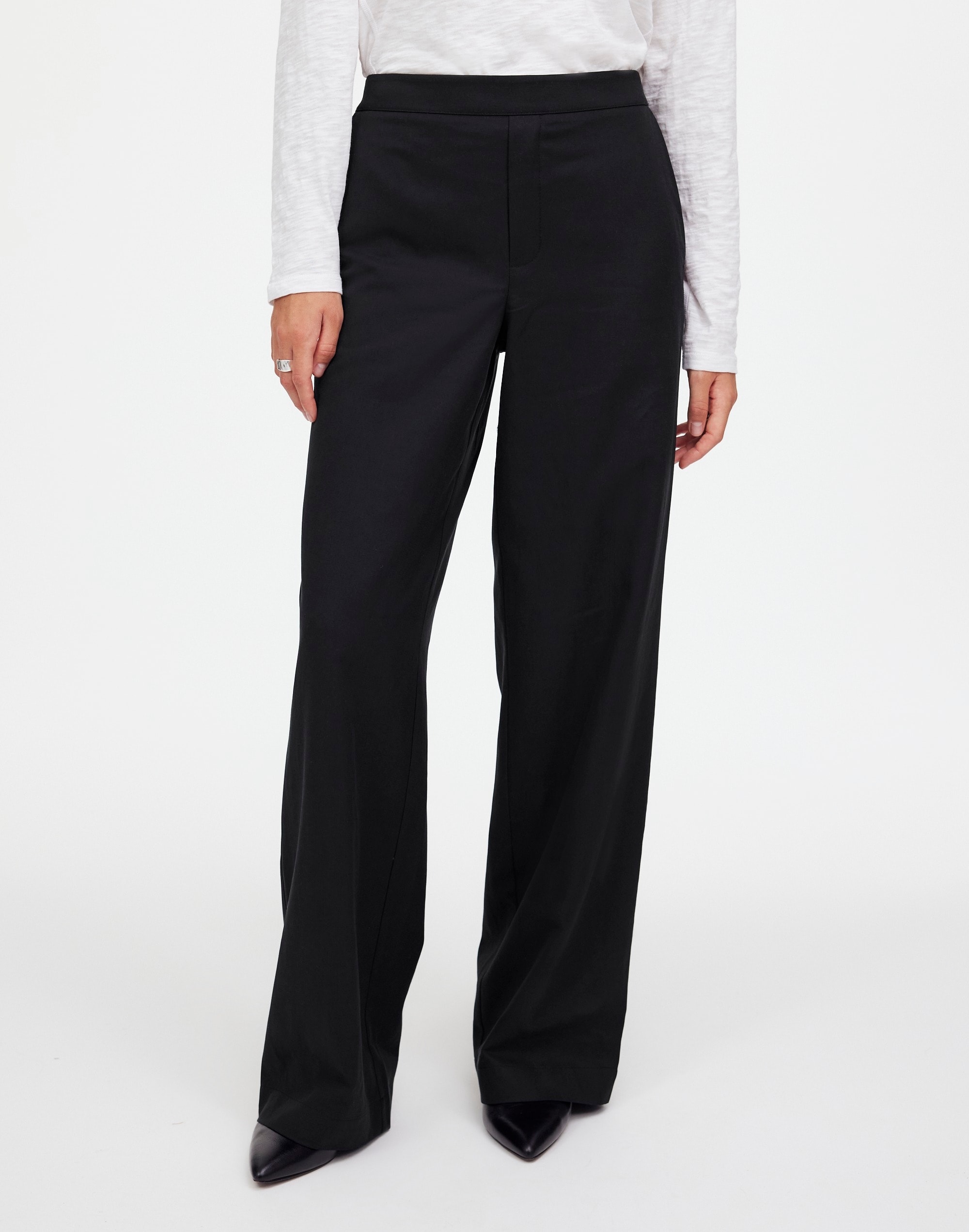 Pull-On Straight Pants Drapey Twill | Madewell