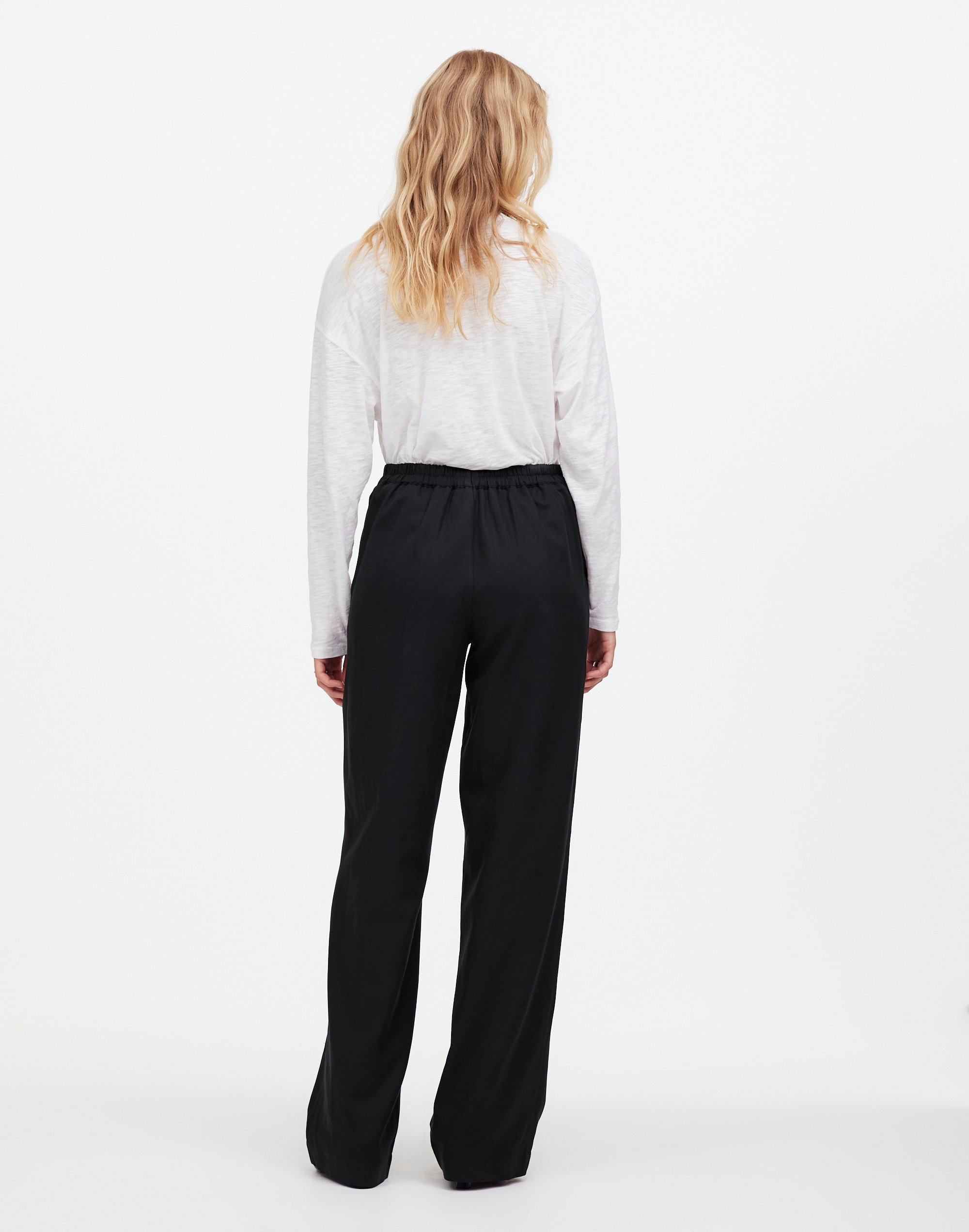 Pull-On Straight Pants Drapey Twill | Madewell