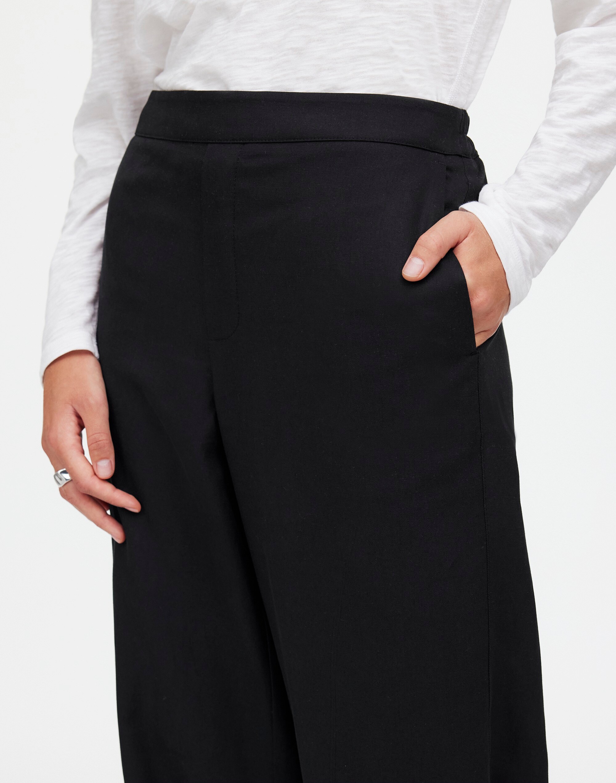 Pull-On Straight Pants Drapey Twill | Madewell