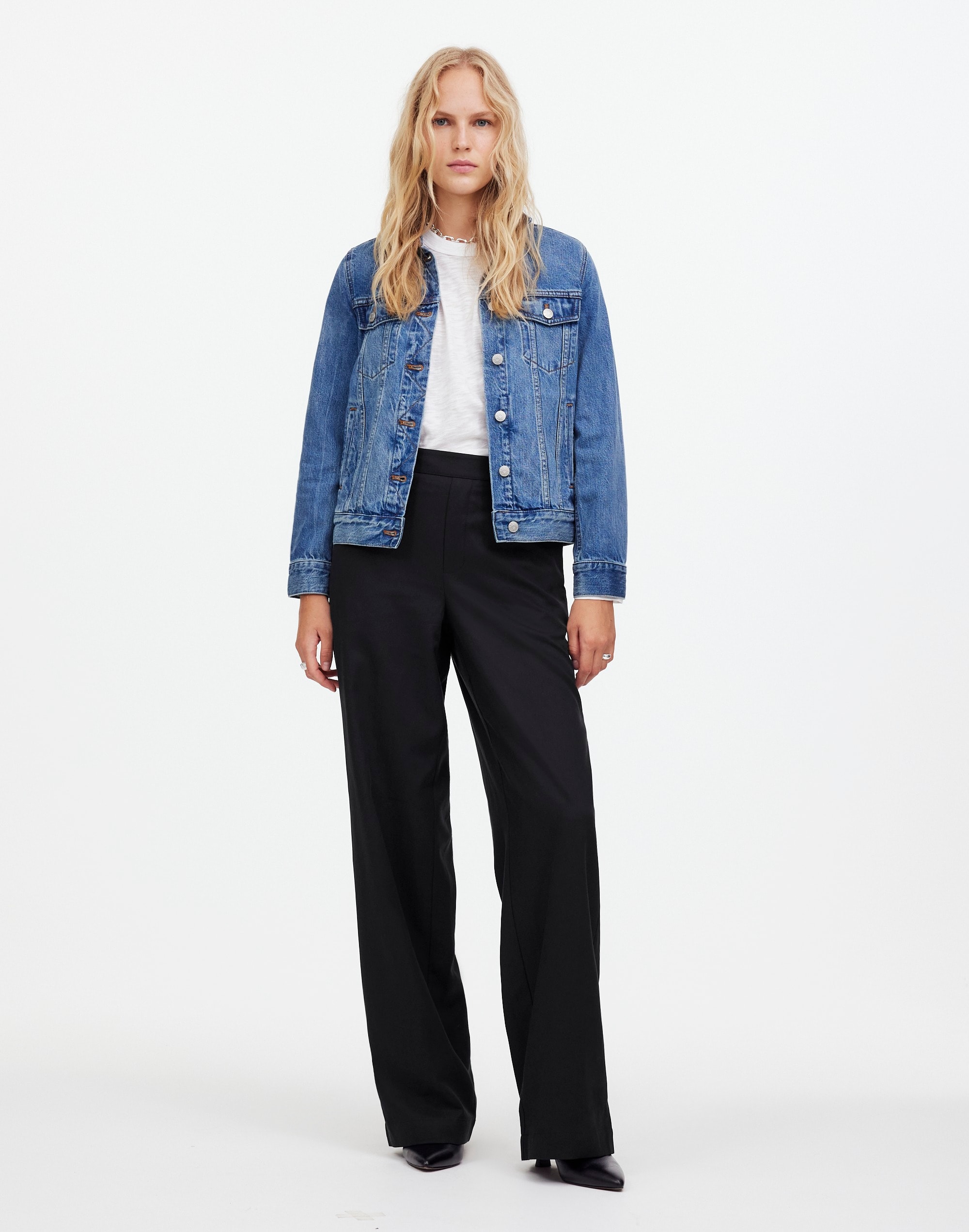 Pull-On Straight Pants Drapey Twill | Madewell