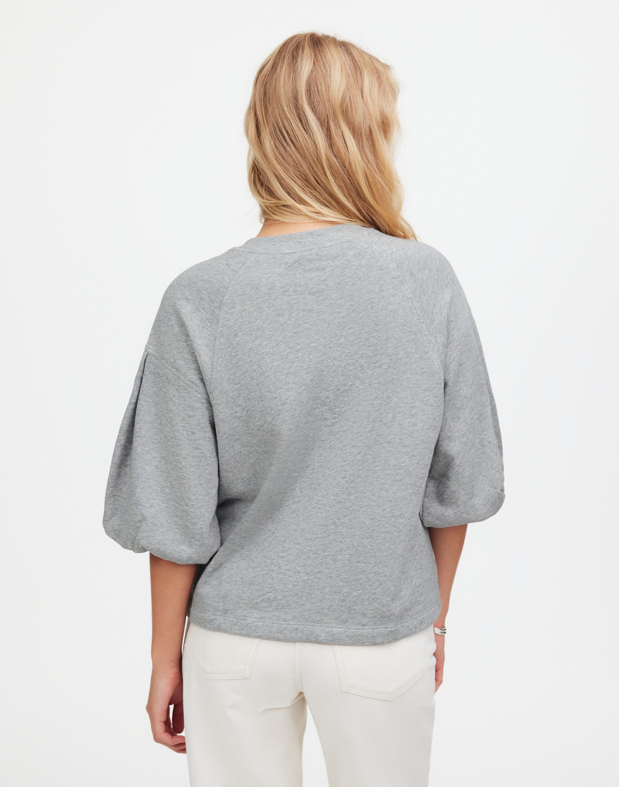 Heathered Raglan Puff-Sleeve Sweatshirt | Madewell