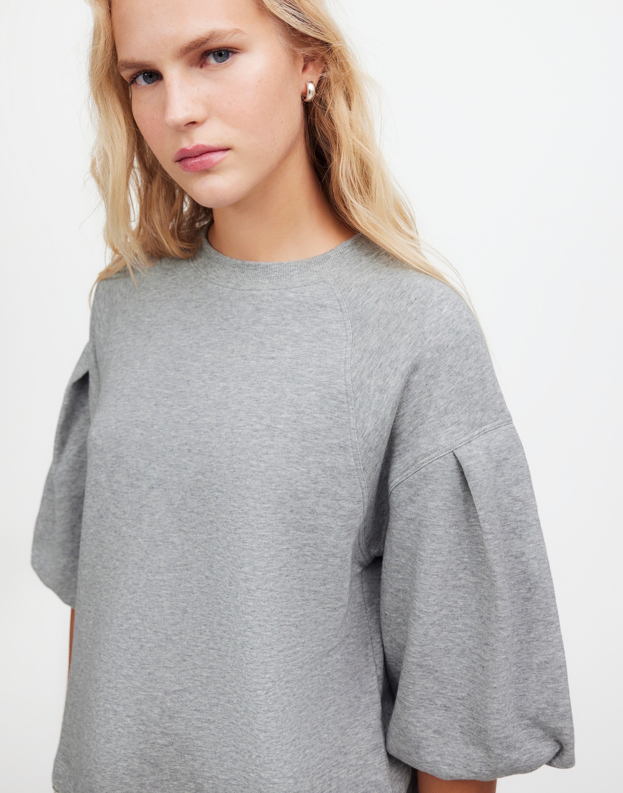 Heathered Raglan Puff-Sleeve Sweatshirt | Madewell