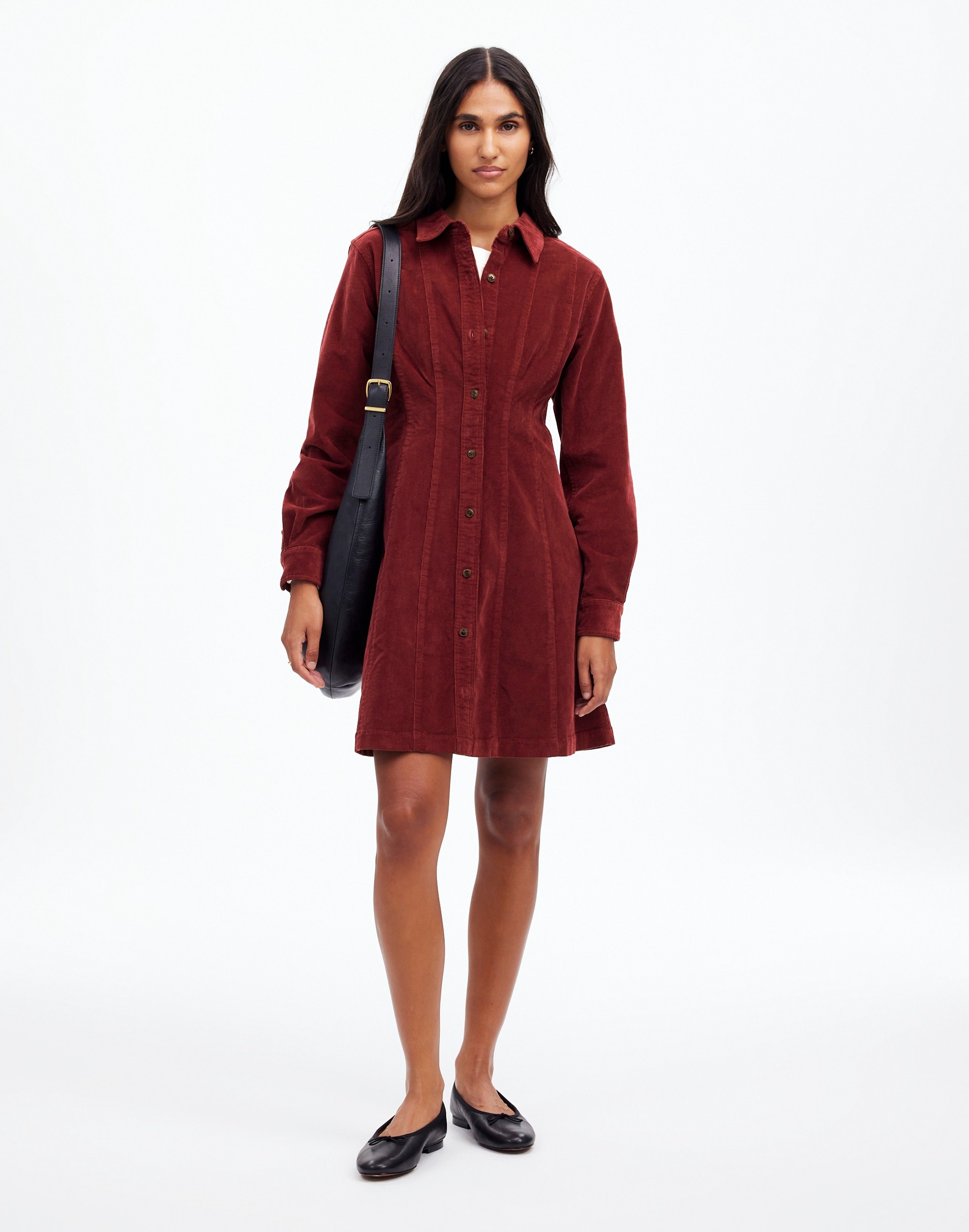 Long-Sleeve Seamed Mini Dress | Madewell