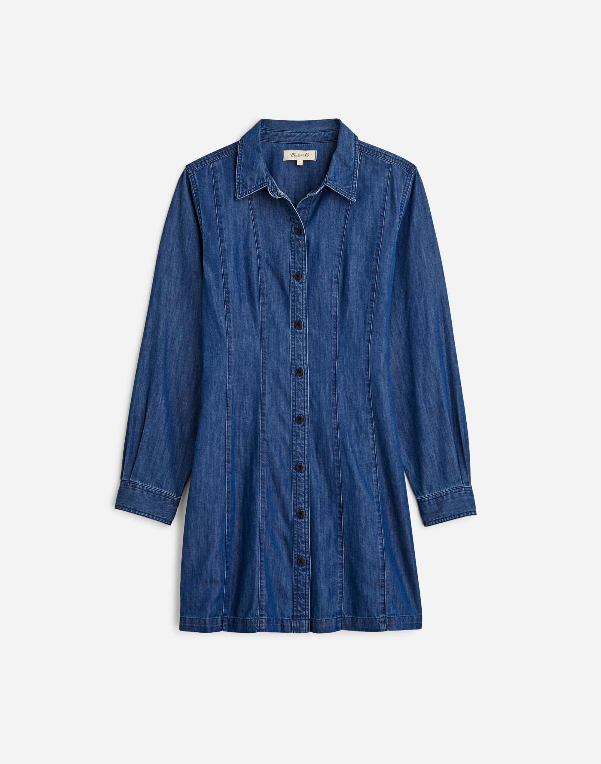 Denim Seamed Mini Dress Clearfield Wash | Madewell