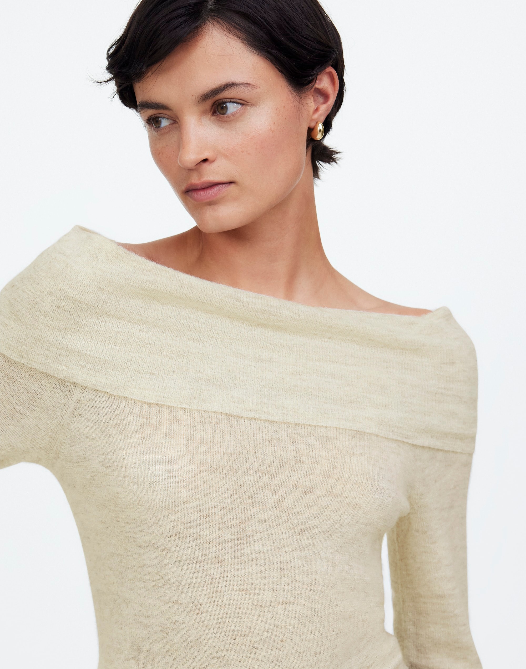 Alpaca-Blend Off-Shoulder Sweater | Madewell