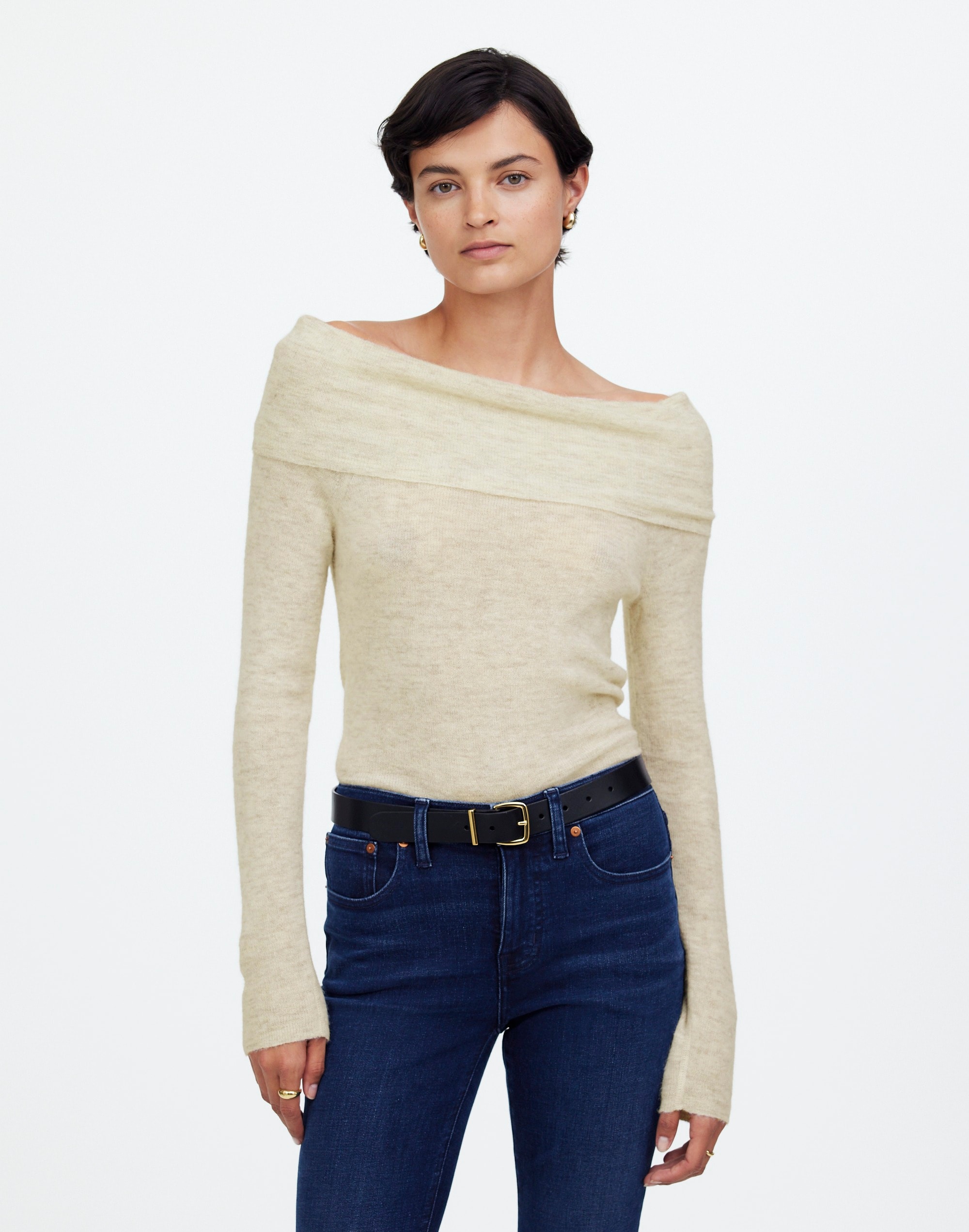 Alpaca-Blend Off-Shoulder Sweater | Madewell