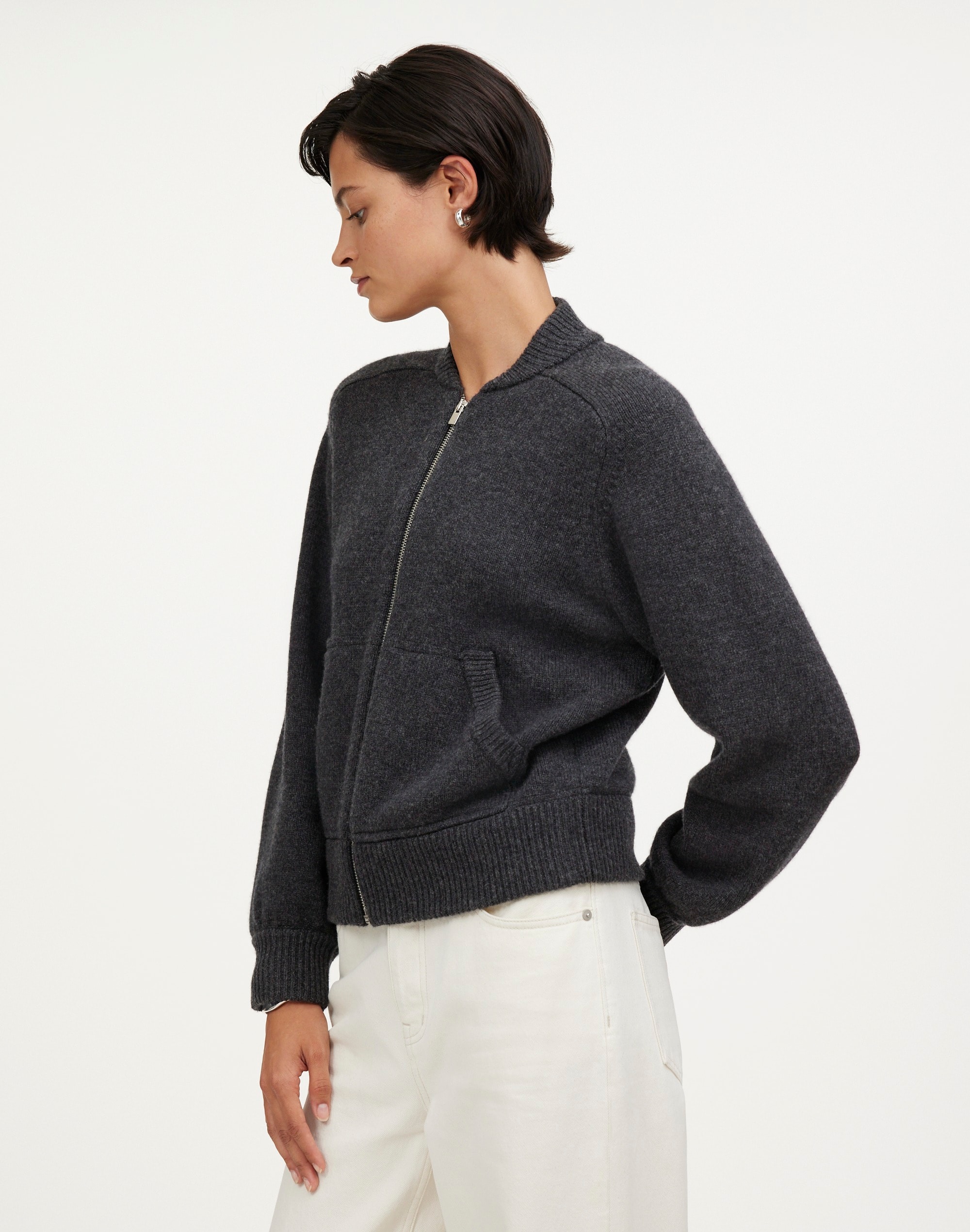 Wool-Blend Knit Bomber Jacket | Madewell