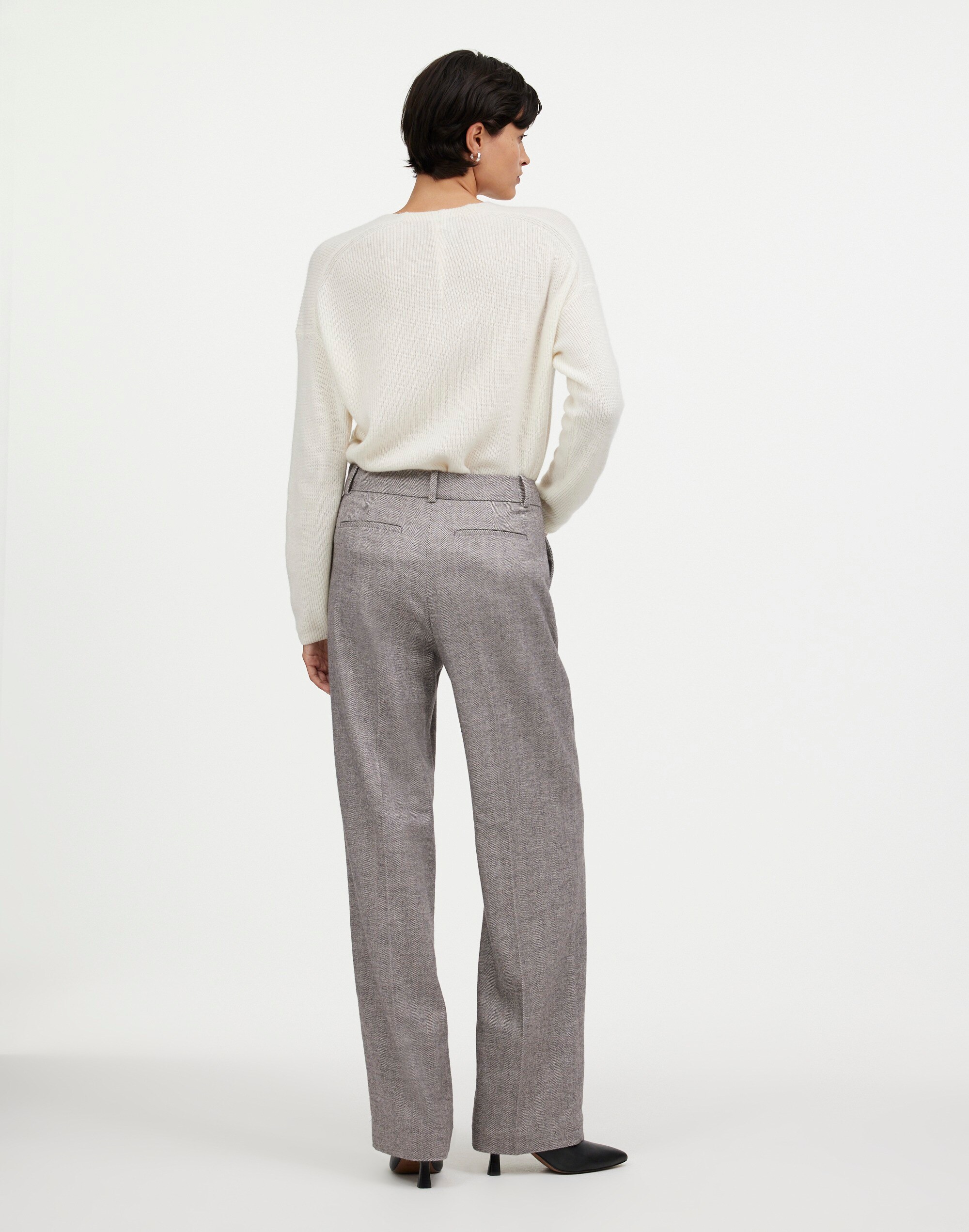 Slouchy Straight Pants Herringbone Italian Fabric | Madewell