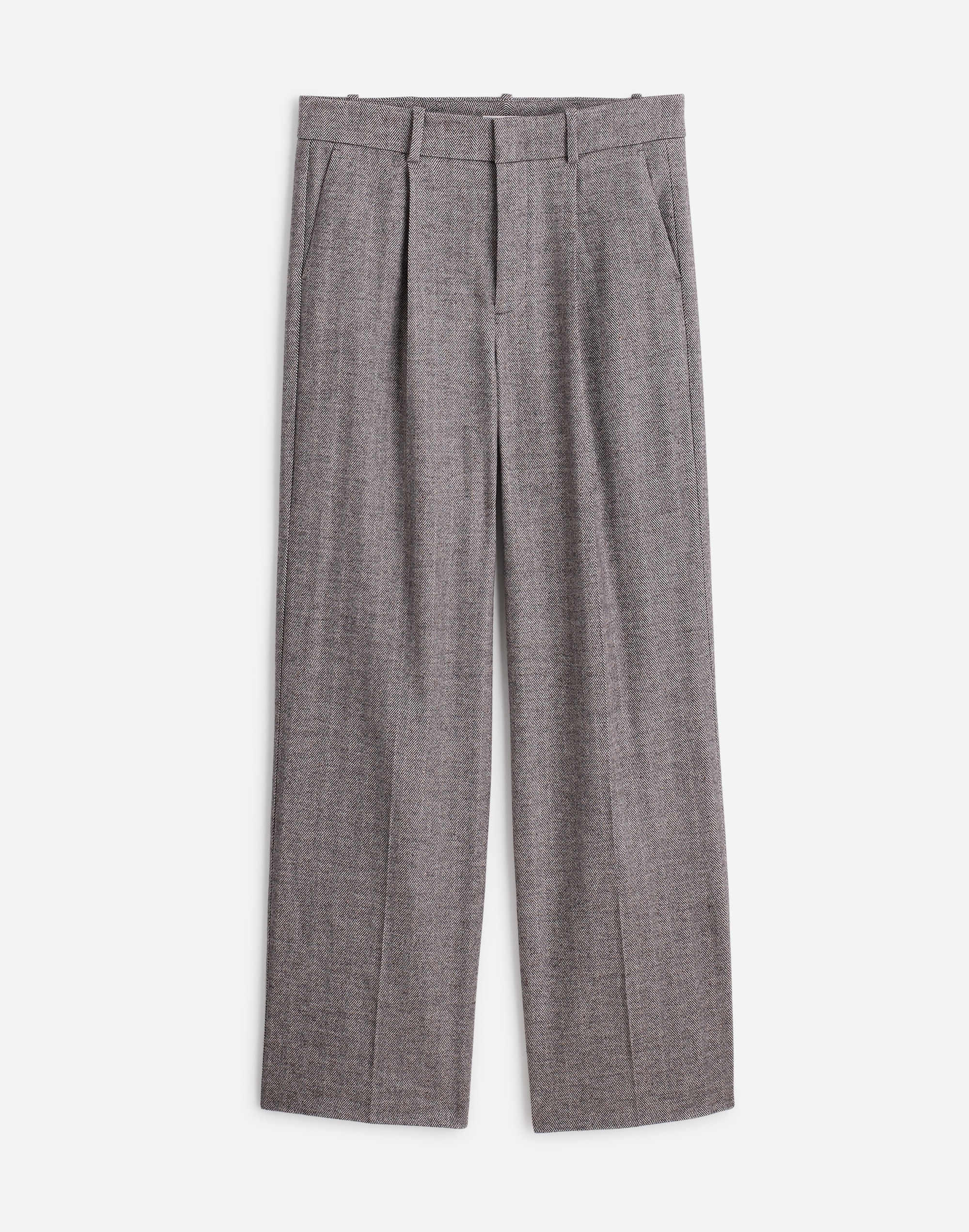 Slouchy Straight Pants Herringbone Italian Fabric | Madewell