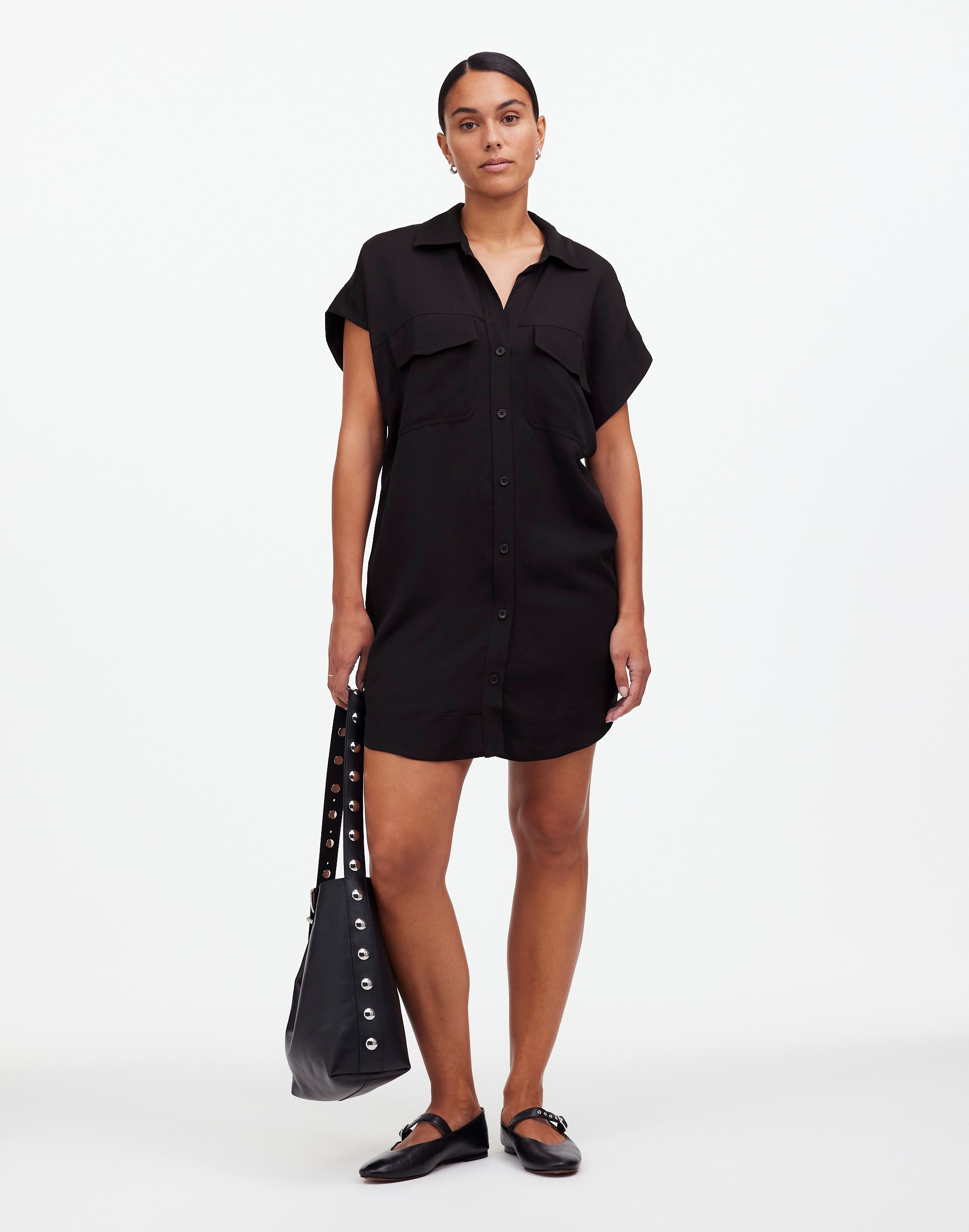 Utility Button-Front Mini Dress | Madewell