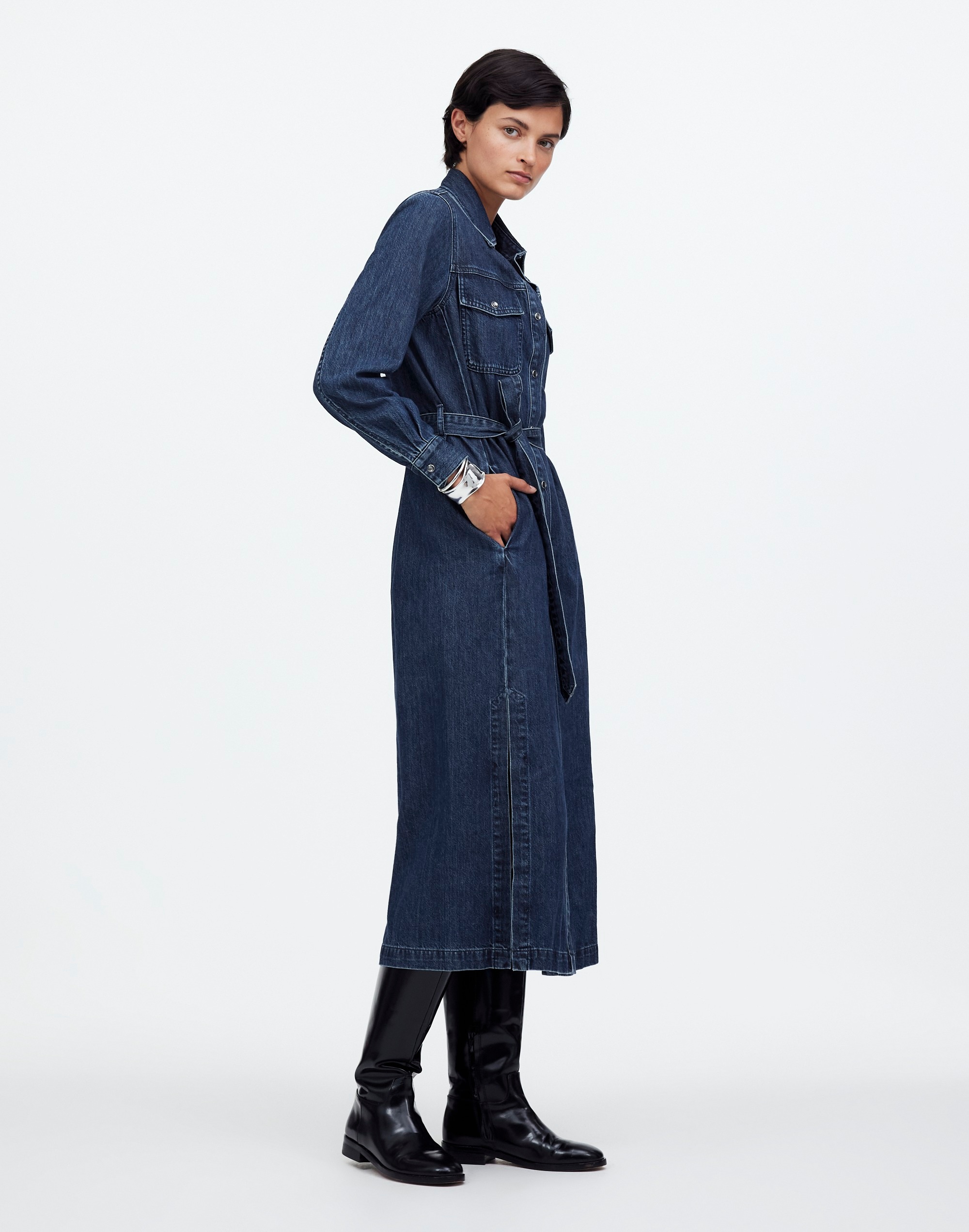 Denim Tie-Waist Midi Shirtdress Avenida Wash | Madewell