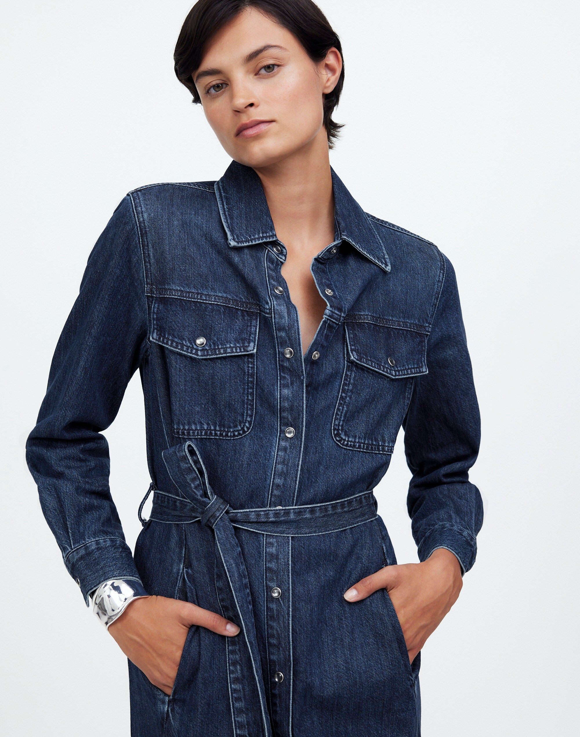 Denim Tie-Waist Midi Shirtdress Avenida Wash | Madewell