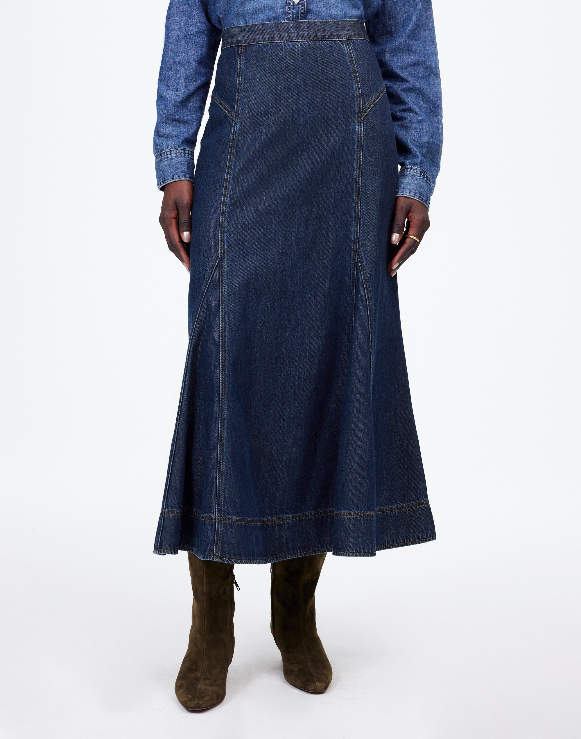 Denim Midi Circle Skirt Avonmore Wash: Airy Edition | Madewell