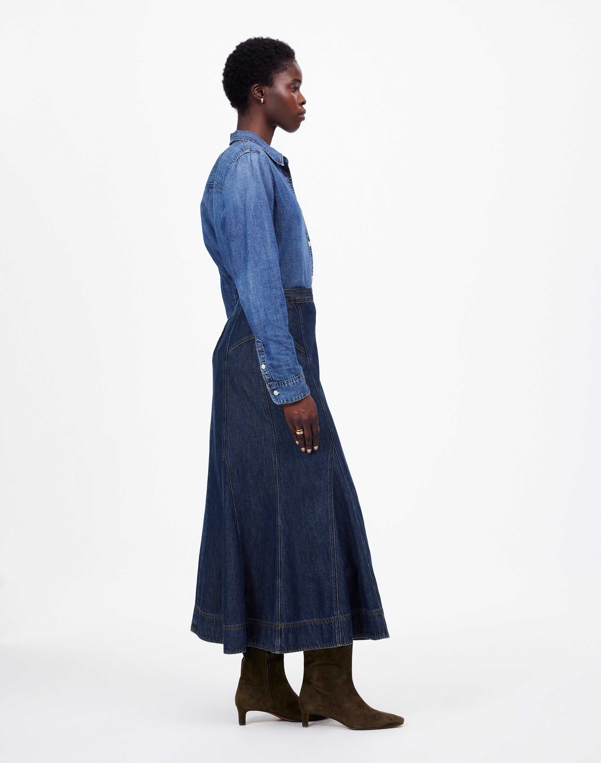 Denim Midi Circle Skirt Avonmore Wash: Airy Edition | Madewell