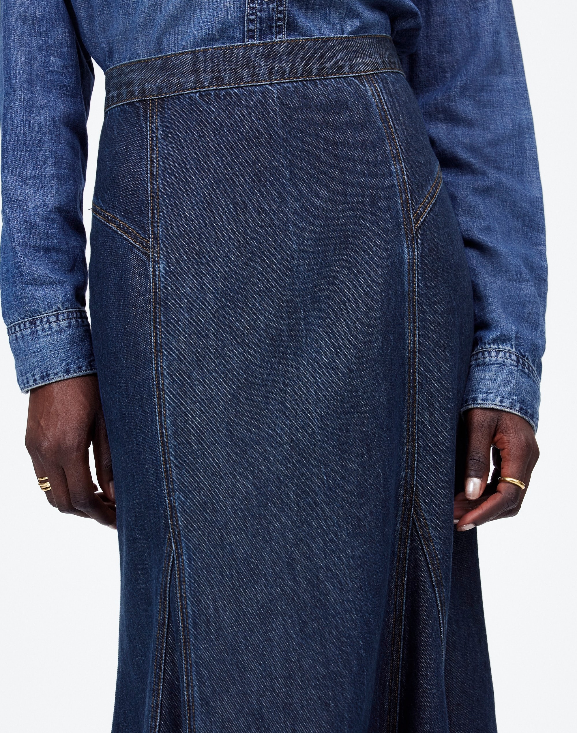 Denim Midi Circle Skirt Avonmore Wash: Airy Edition | Madewell